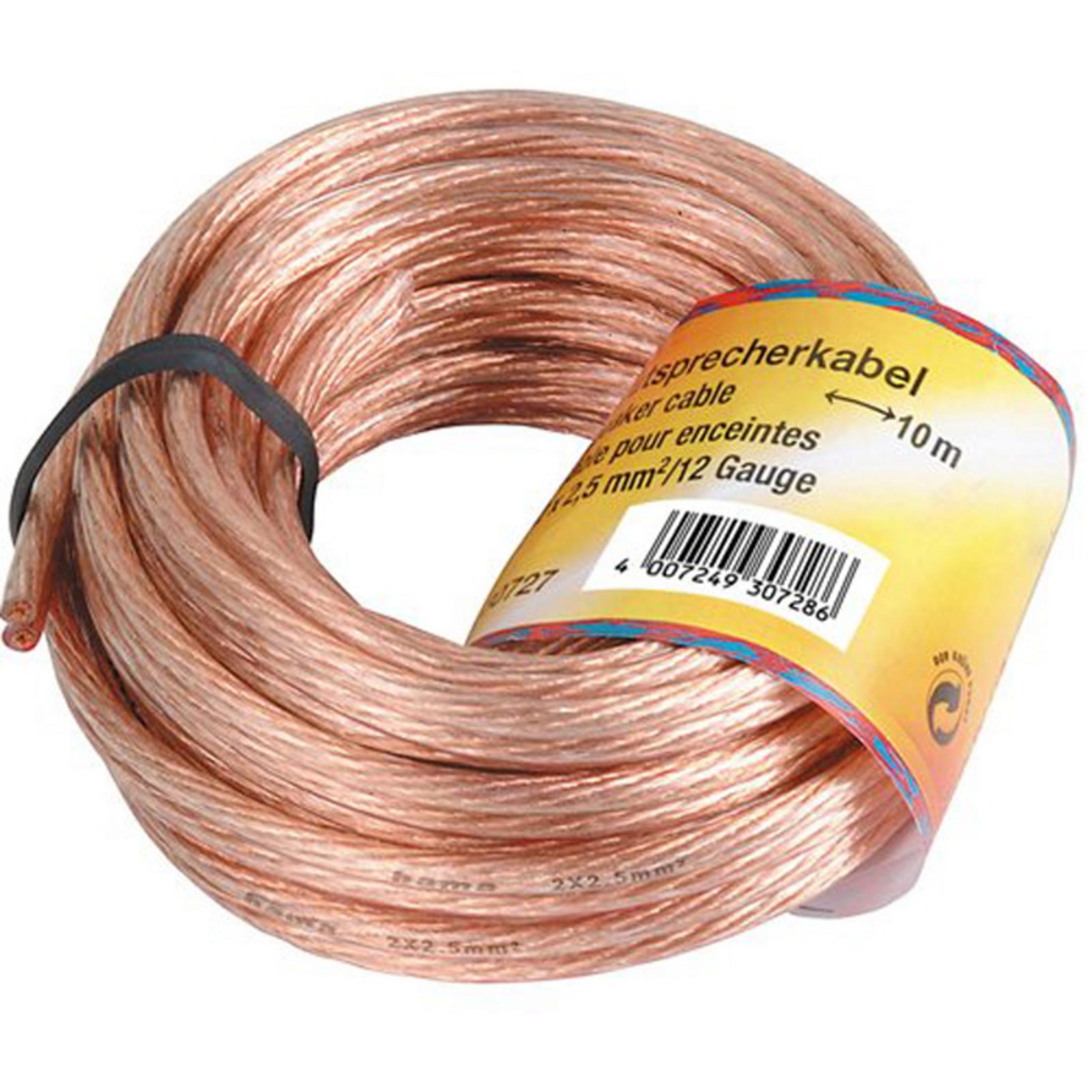 Bobina di cavo per altoparlanti in rame, 10m, 2,5mm².