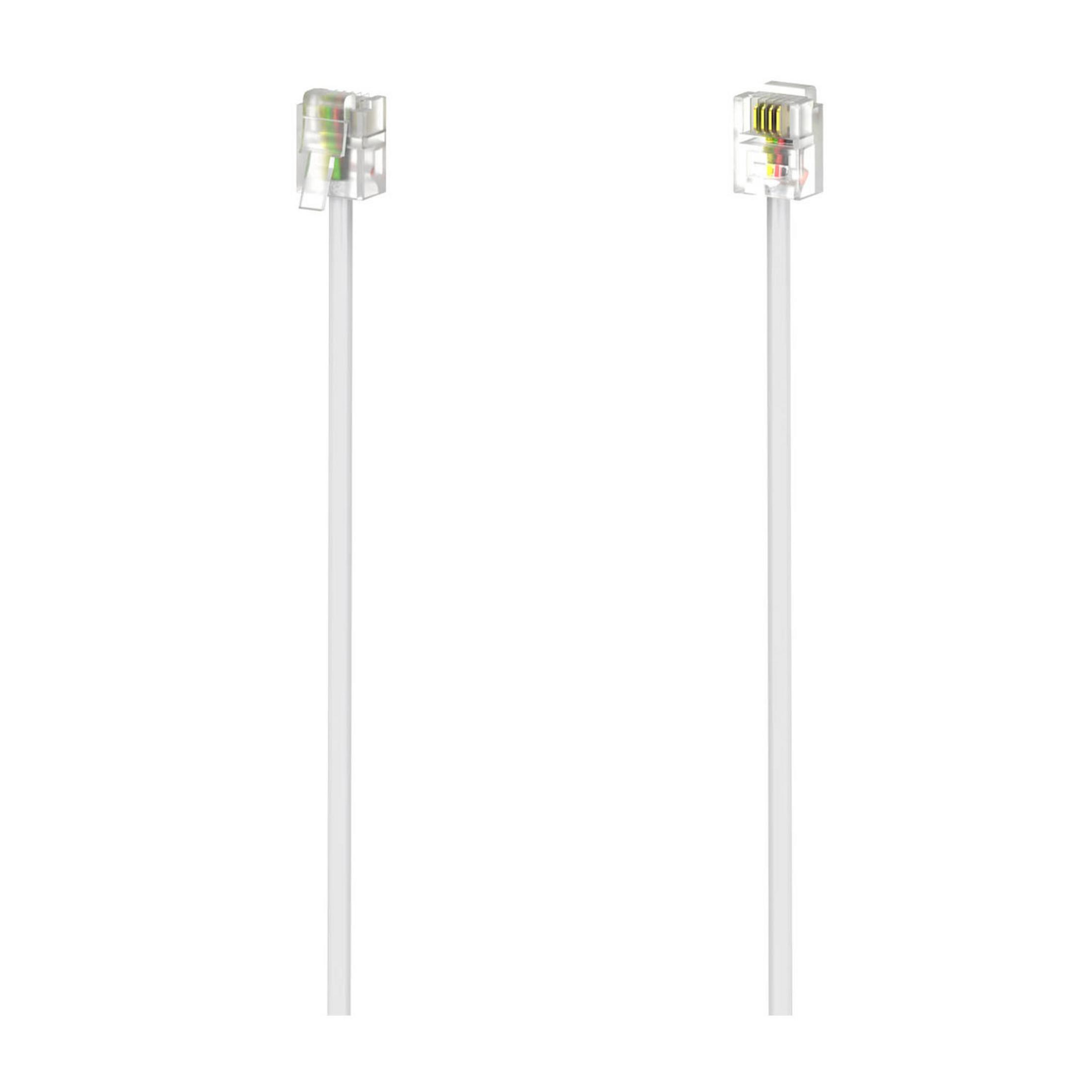 Zwei weiße Kabel mit transparenten Steckern auf weißem Hintergrund.
