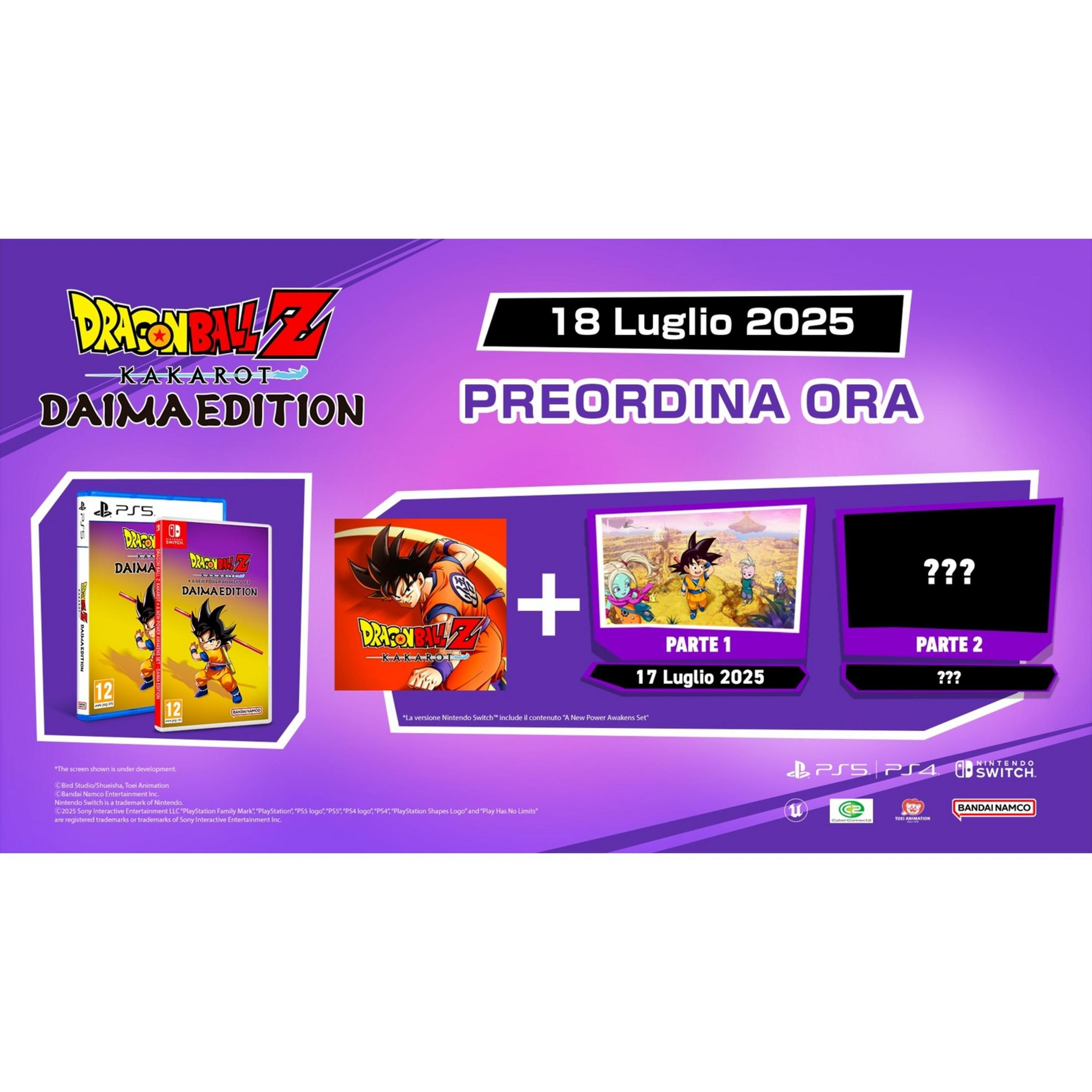 Copertina Dragon Ball Z Kakarot Daima Edition con Goku, data e info gioco.