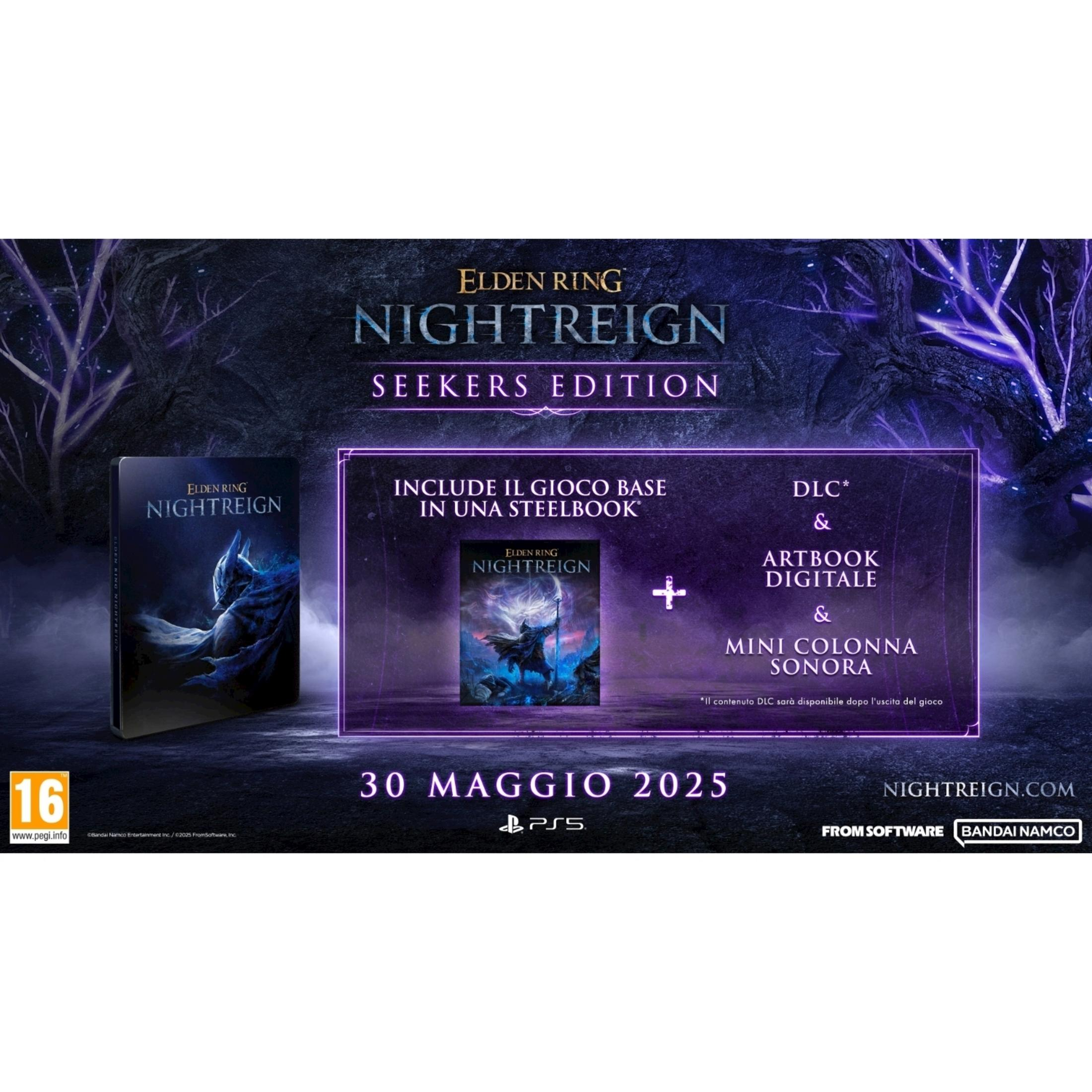 Elden Ring Nightreign Seekers Edition con Steelbook, DLC, Artbook e Soundtrack.