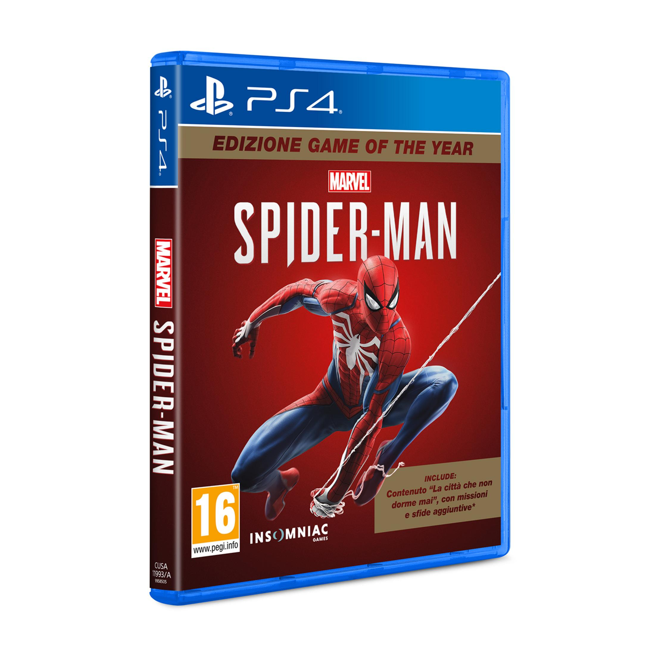 Boîtier de jeu PlayStation 4 avec Spider-Man, Édition Jeu de l'Année.