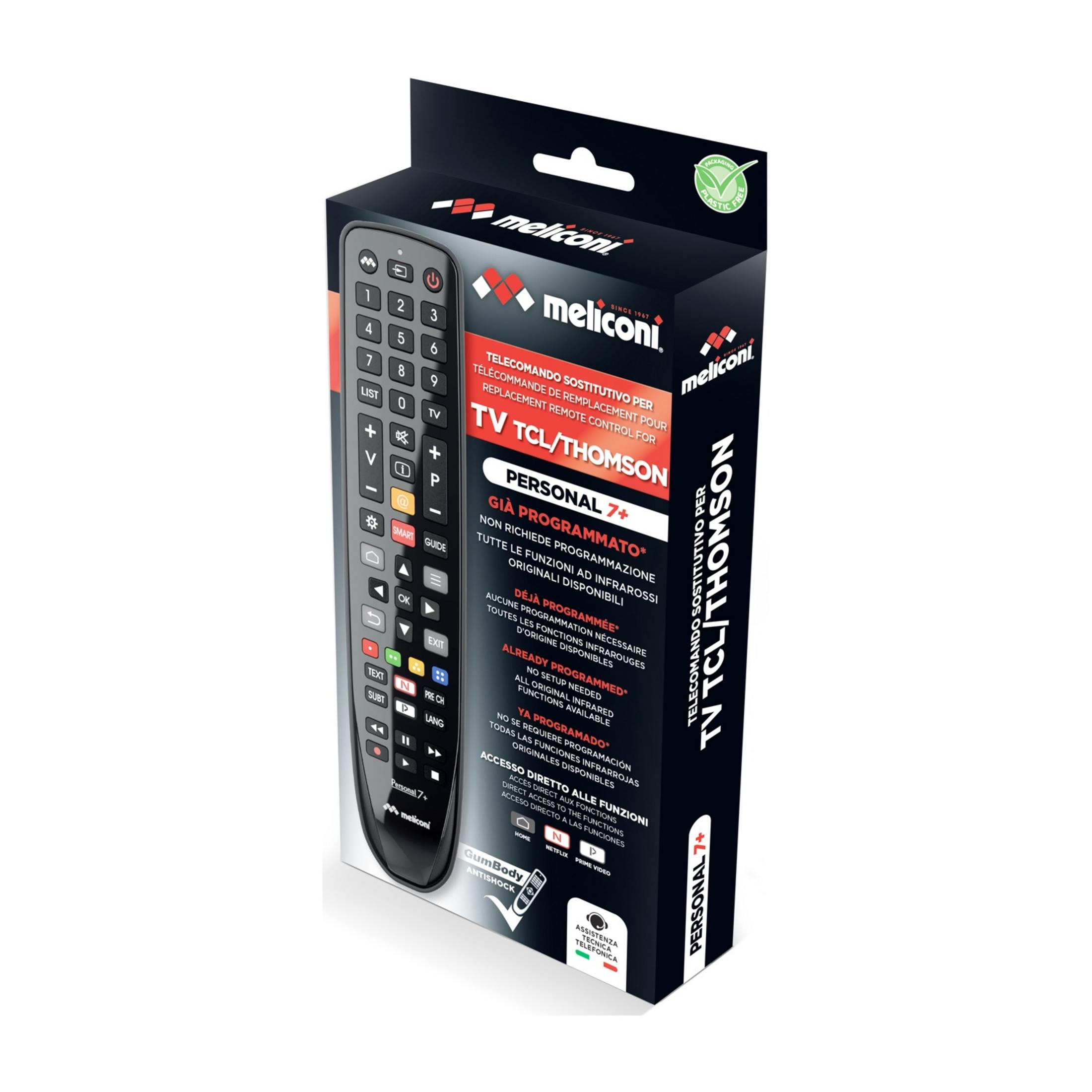 Czarne opakowanie z pilotem do telewizorów TCL/Thomson.