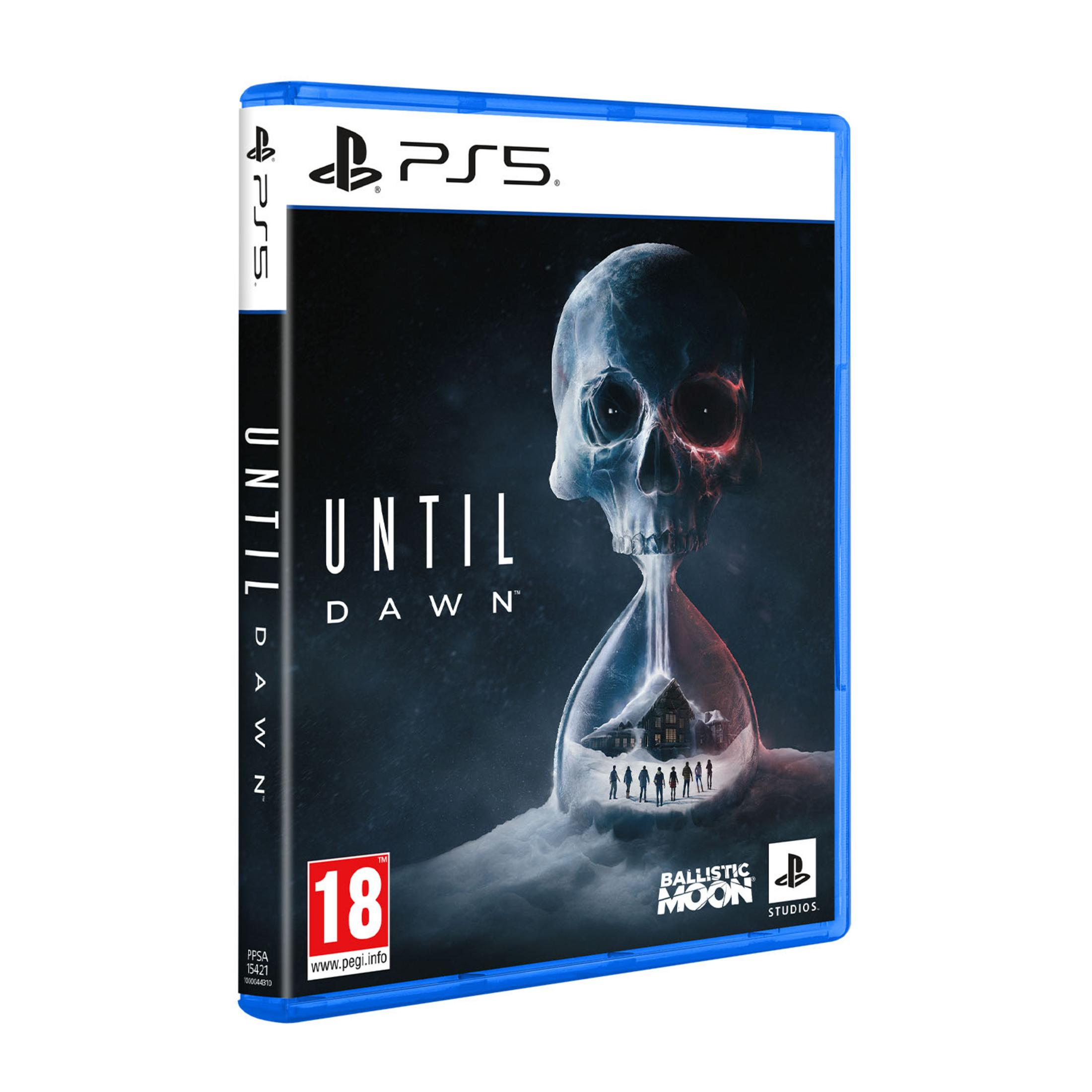 Custodia gioco PS5 con clessidra teschio e figure.