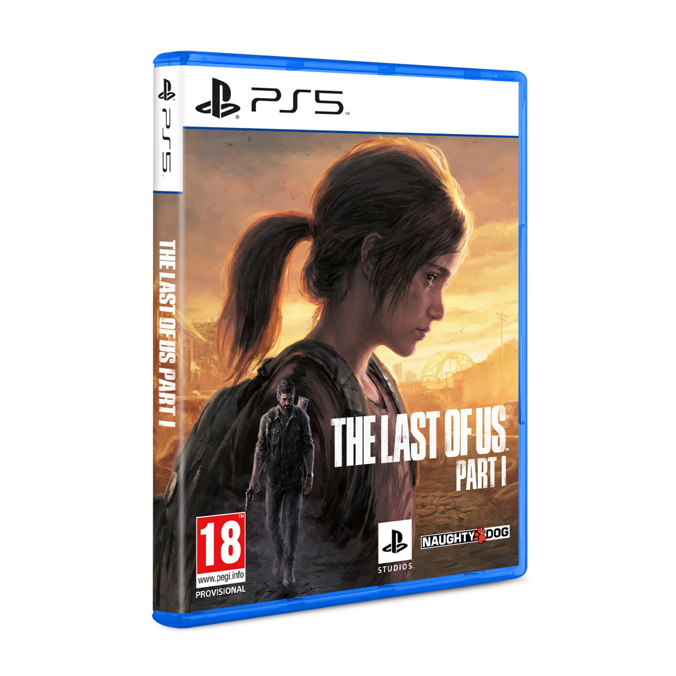 Custodia gioco PS5: Ellie e Joel su sfondo soleggiato, PEGI 18.