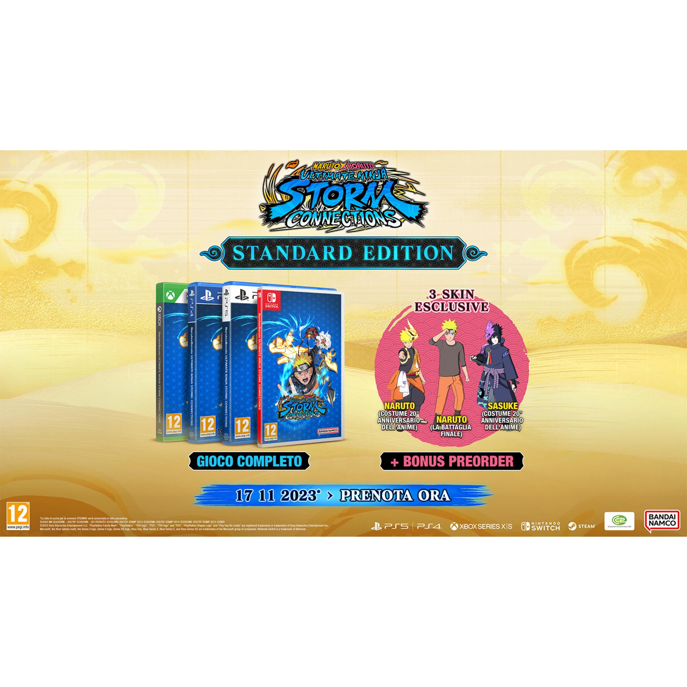 Naruto & Boruto: Storm Connections Edizione Standard con custodie, skin personaggi e bonus.