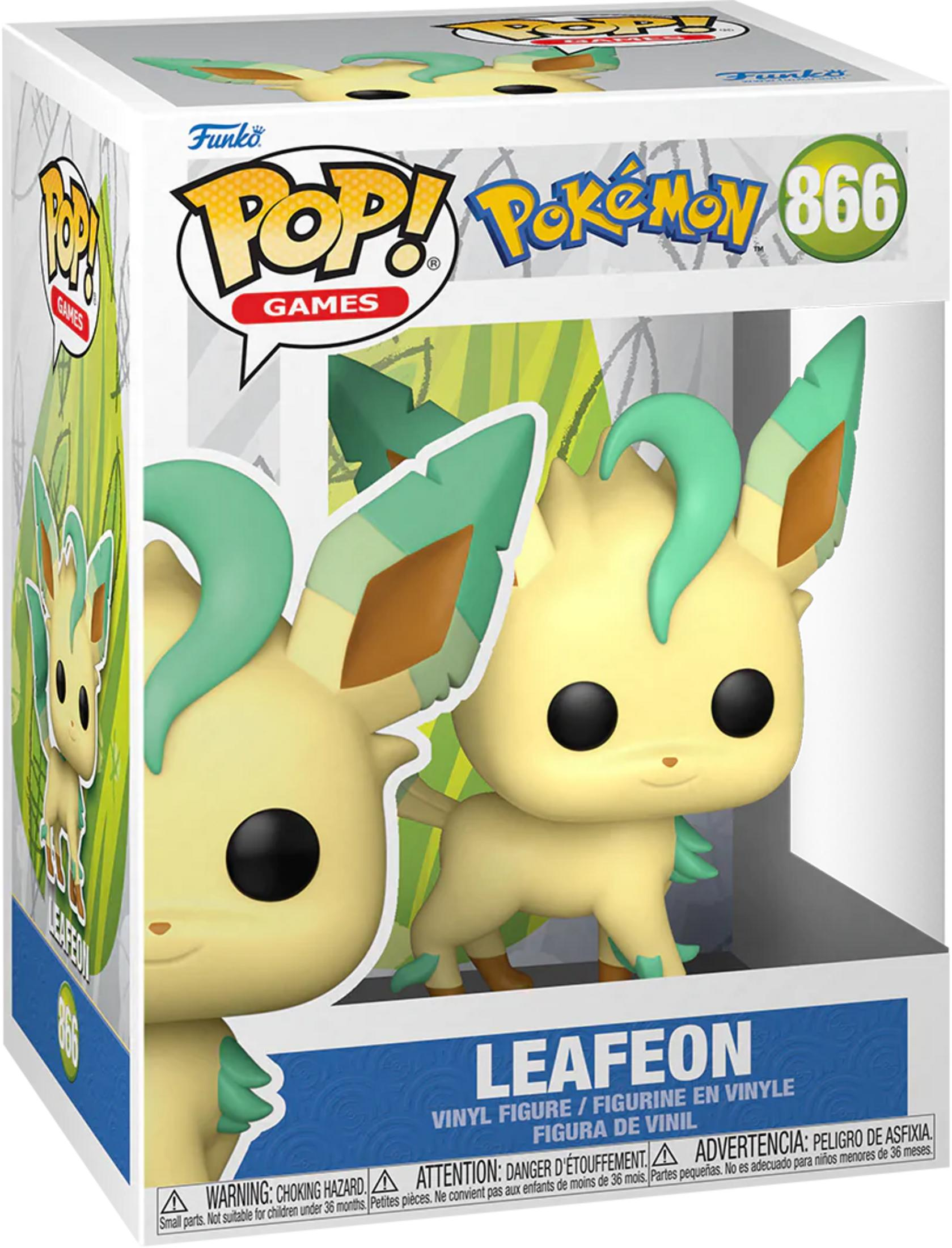 Funko Pop!-Figur von Leafeon, Nummer 866, aus der Pokémon-Serie.