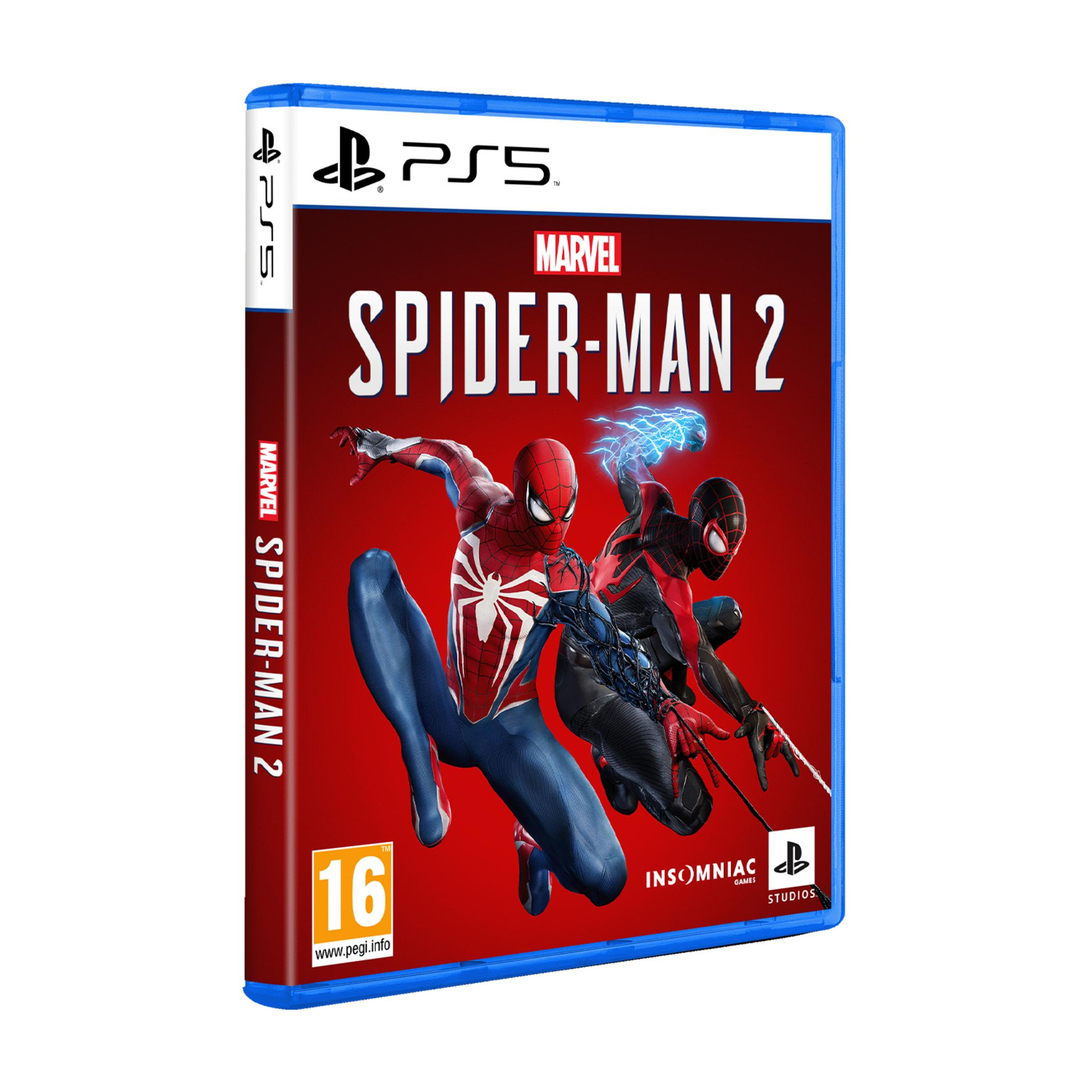 Etui na PS5 do Marvel's Spider-Man 2, z oboma postaciami Spider-Mana.