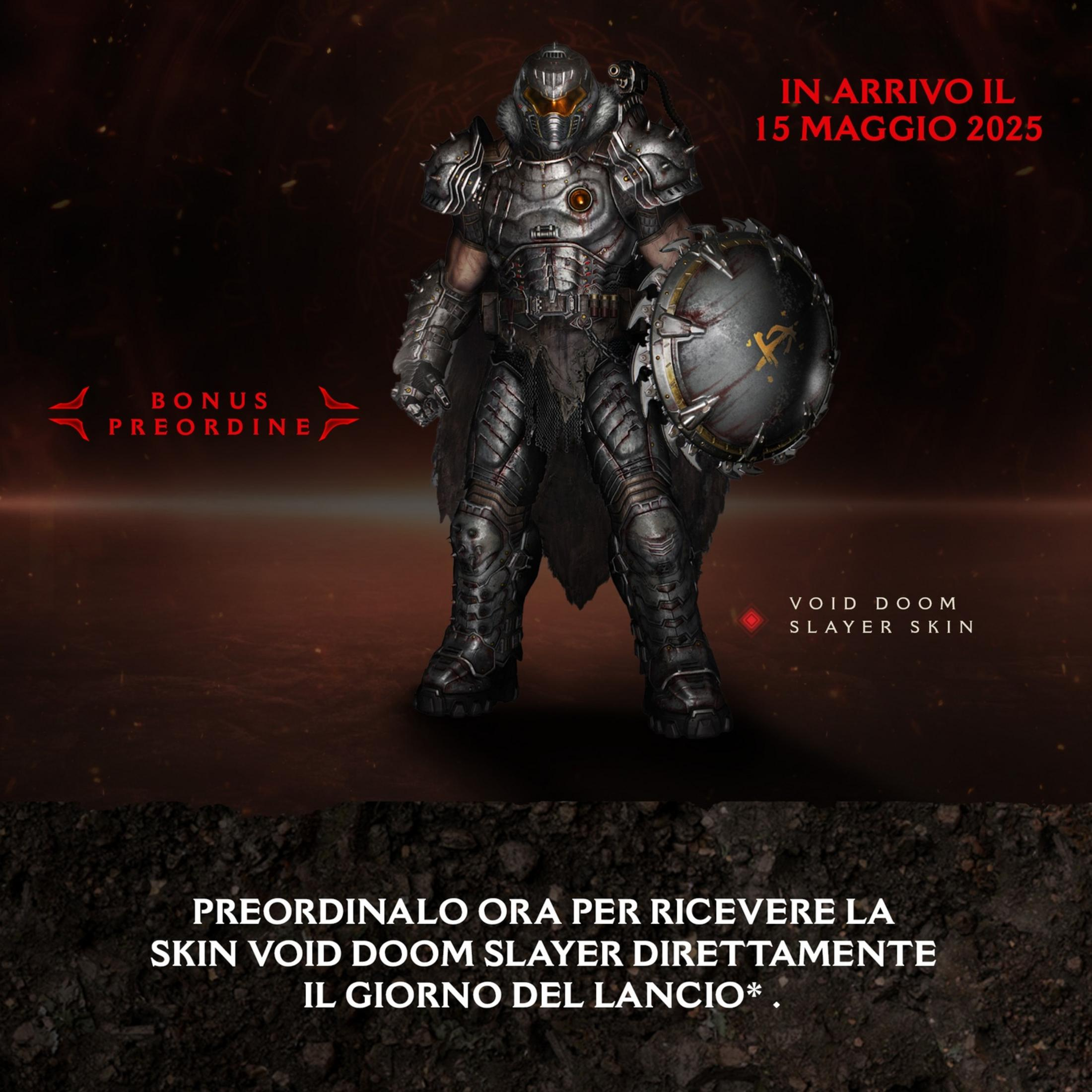 Skórka Doom Slaya zbroi i tarczy, premiera 15 maja 2025.