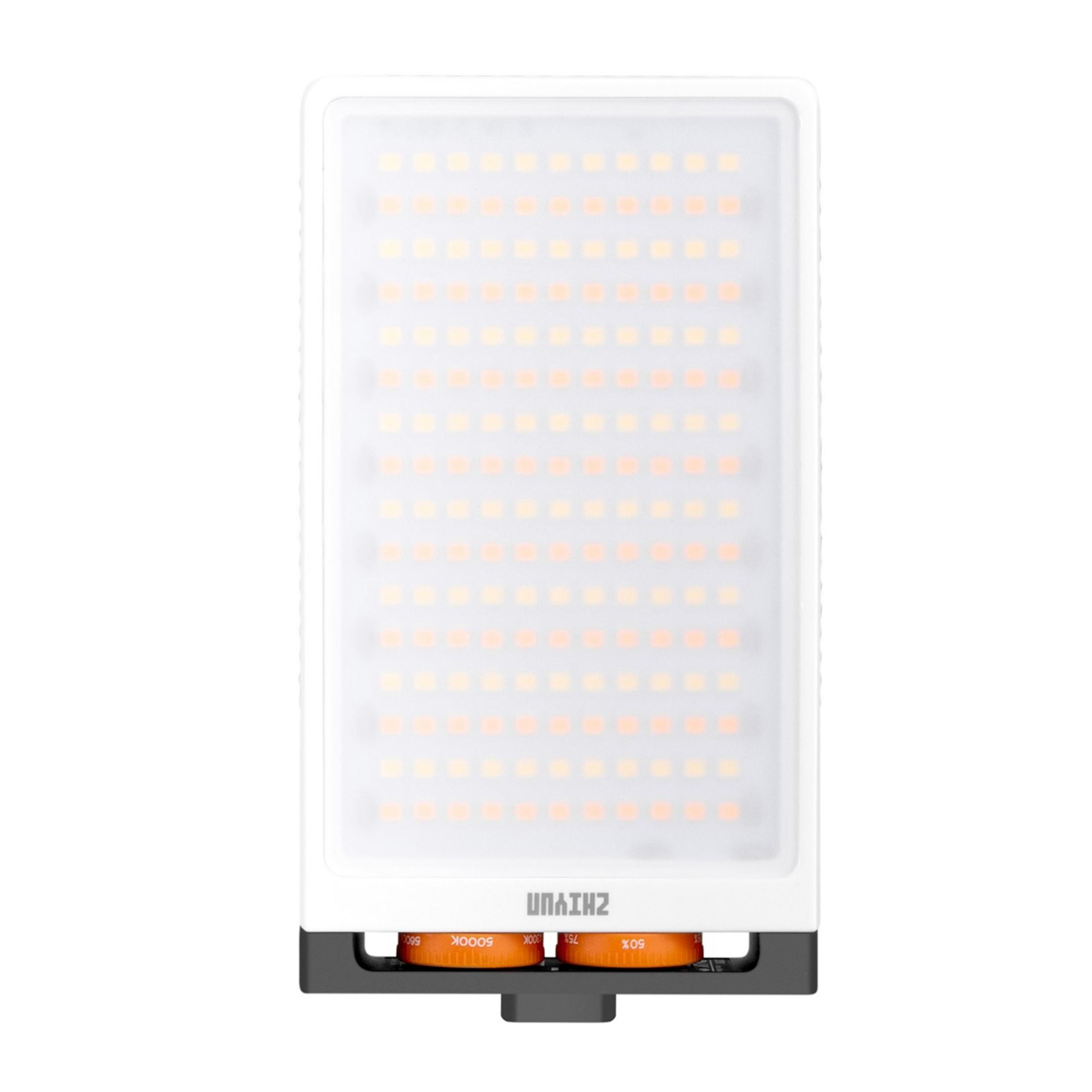 Ein rechteckiges LED-Licht mit weißem Rahmen und einfarbiger Beleuchtung.