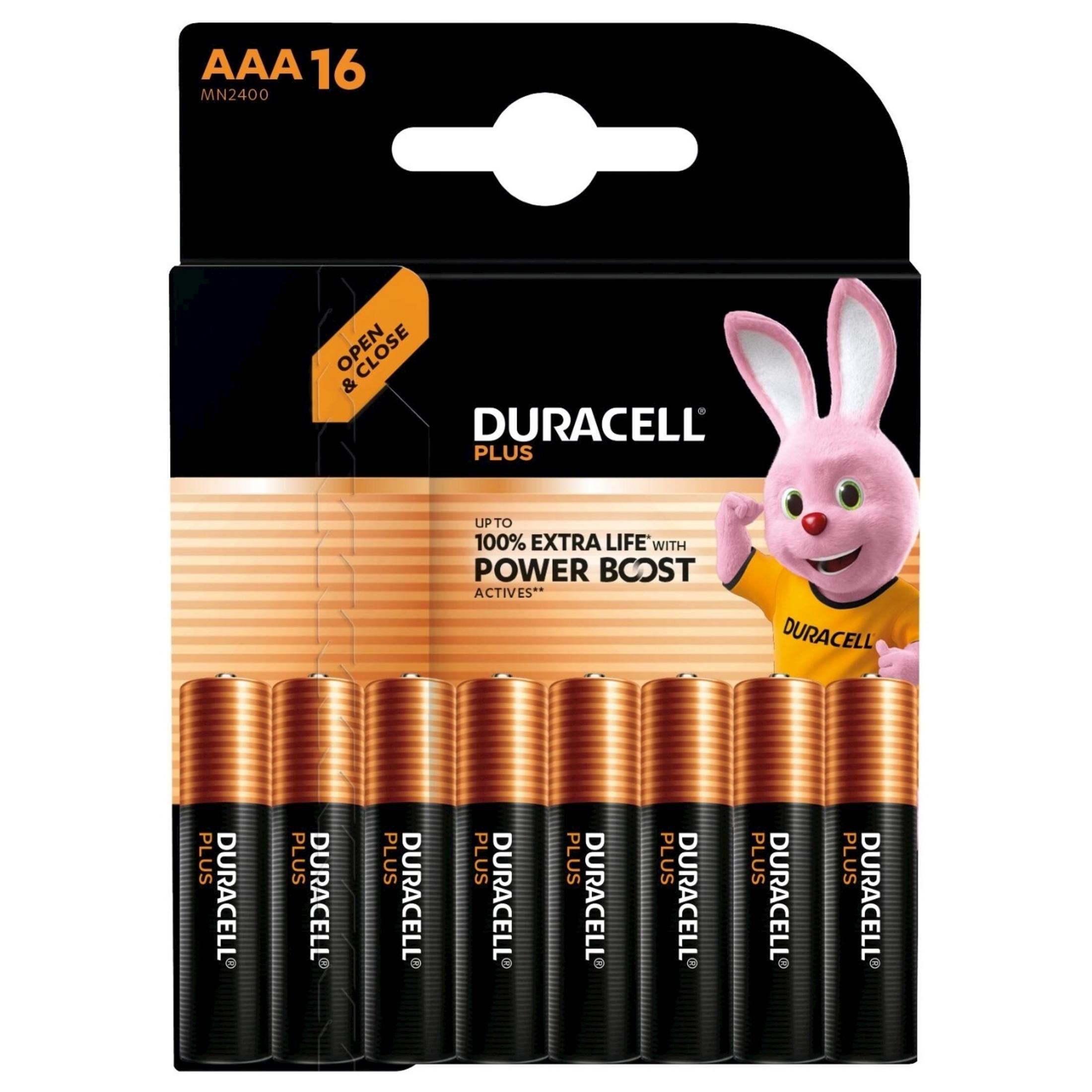 Pack de huit piles AAA avec le lapin Duracell.