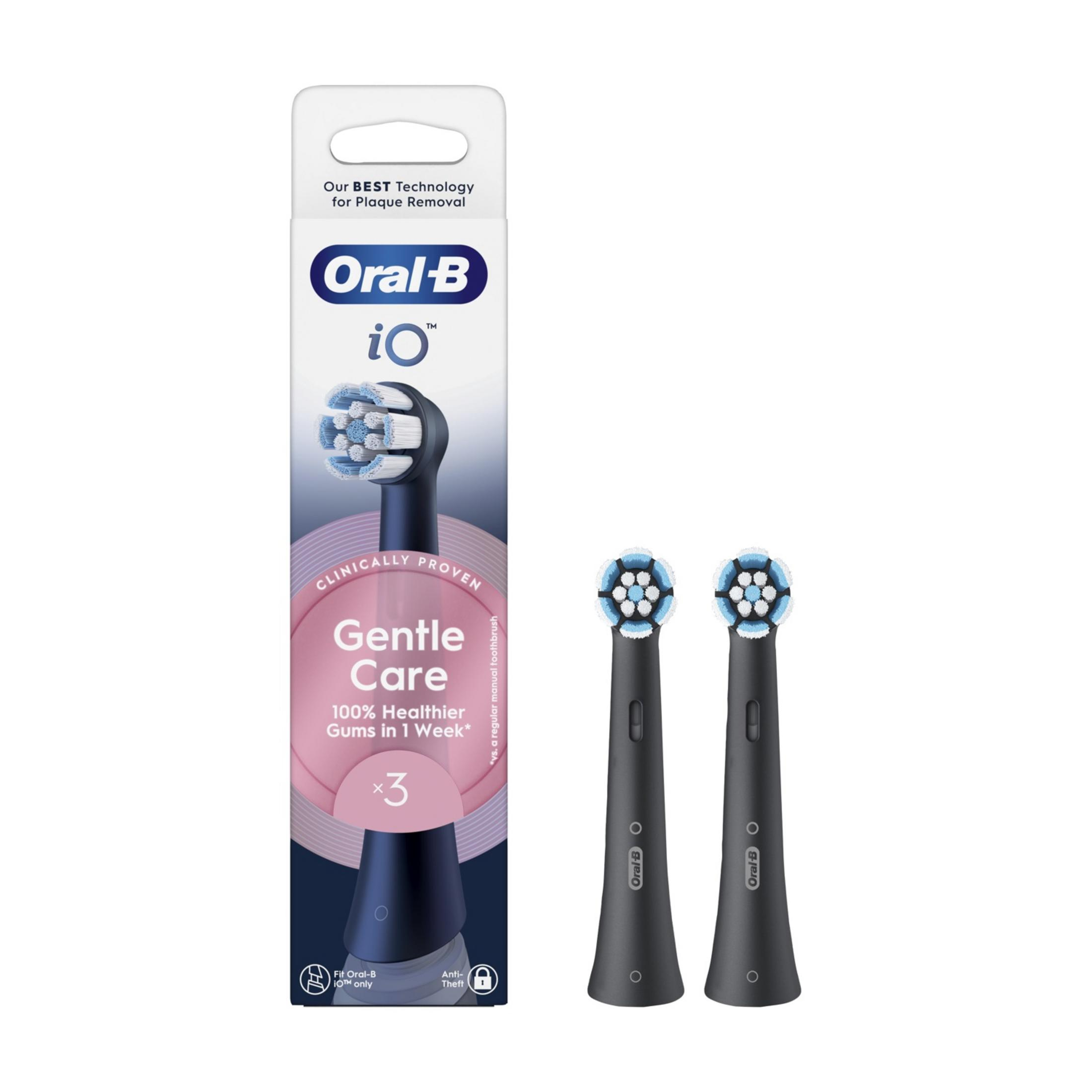 Główki do szczoteczki Oral-B iO: 3-pak 'Gentle Care' dla zdrowszych dziąseł.
