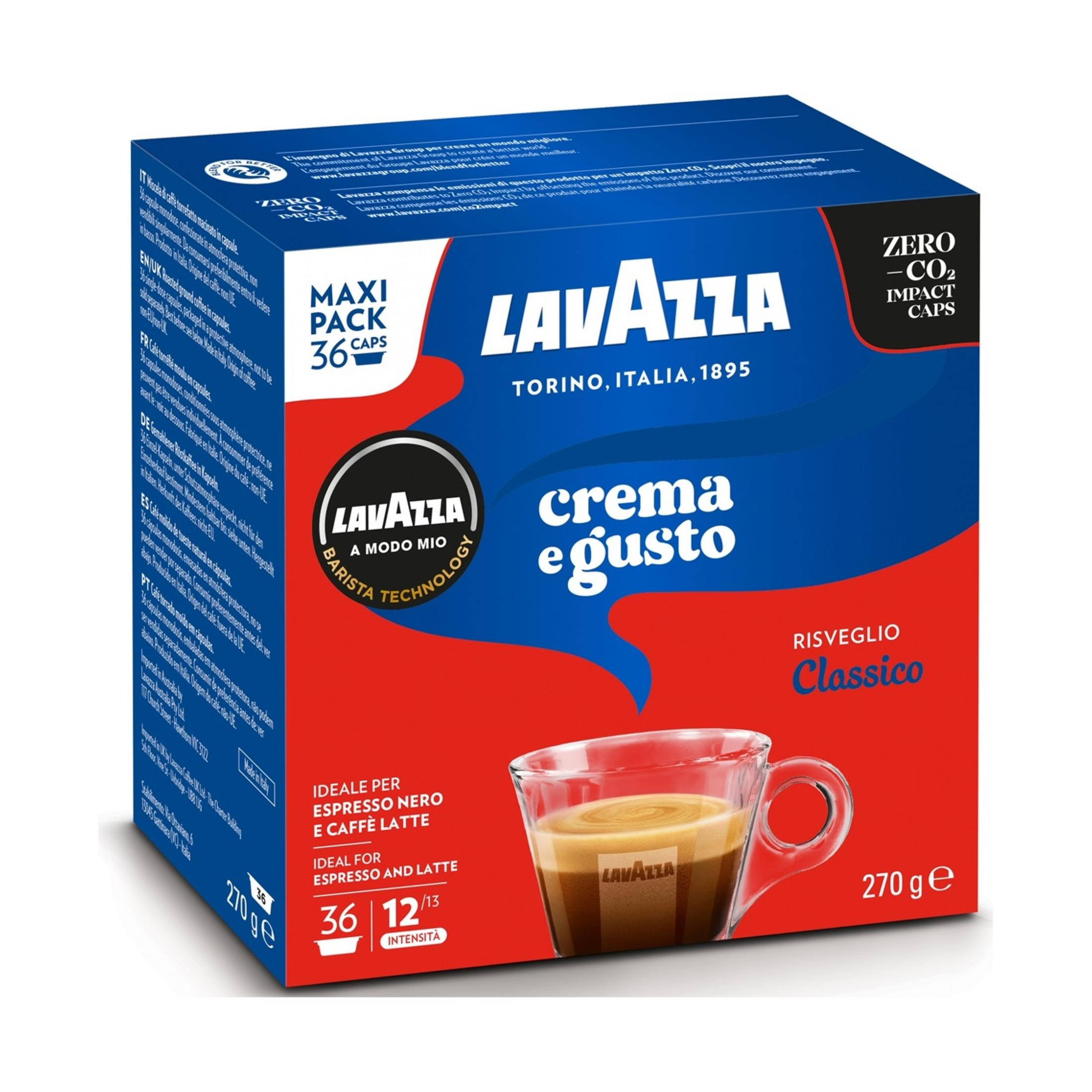 Capsule caffè Lavazza "Crema e Gusto", 36 pezzi, con tazza di espresso.