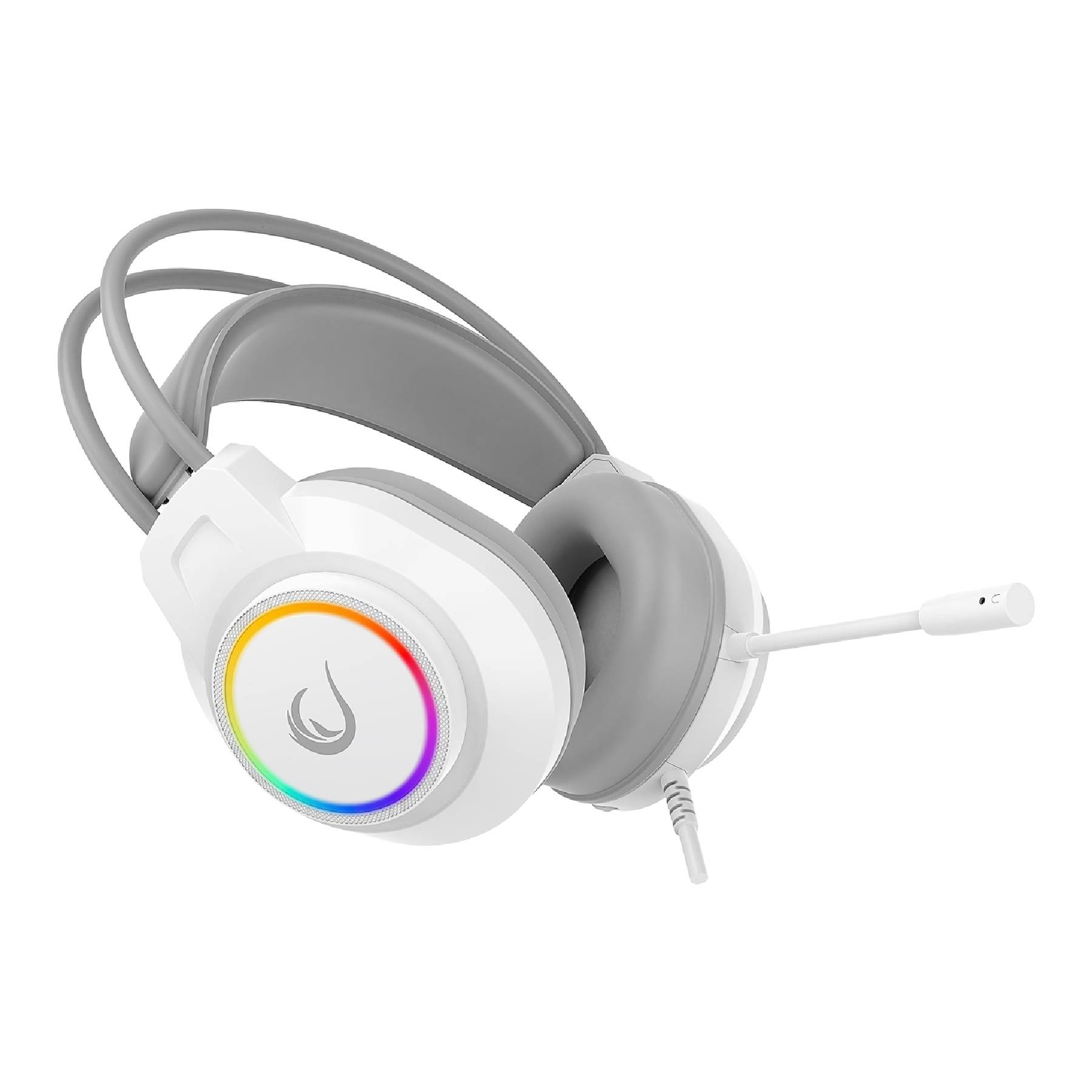 RAMPAGE RM-K55 Kipchak RGB Led 7.1 Mikrofonlu Kablolu Oyuncu Kulaklığı Beyaz