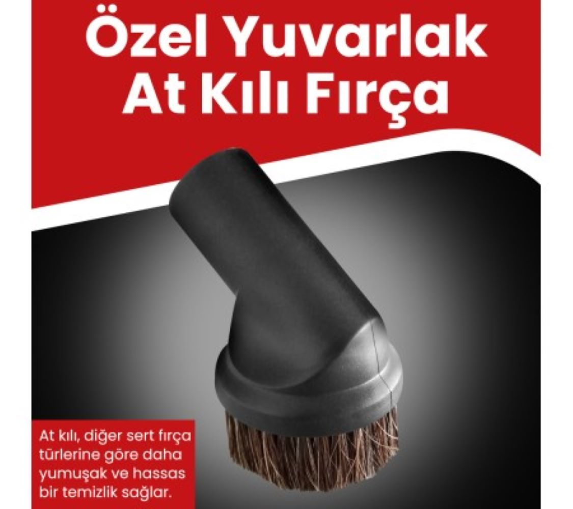 Siyah at kılı fırça ucu, yumuşak temizlik için.