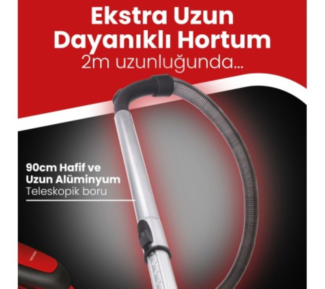 Uzun, esnek hortum ve elektrikli süpürge için alüminyum teleskopik boru.