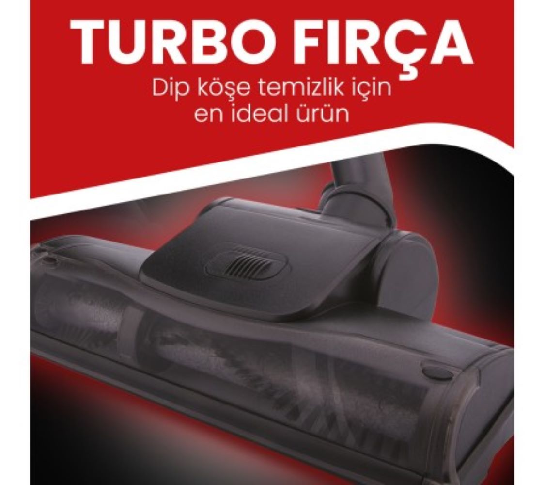 Köşe ve kenar ideal temizliği için turbo fırça.