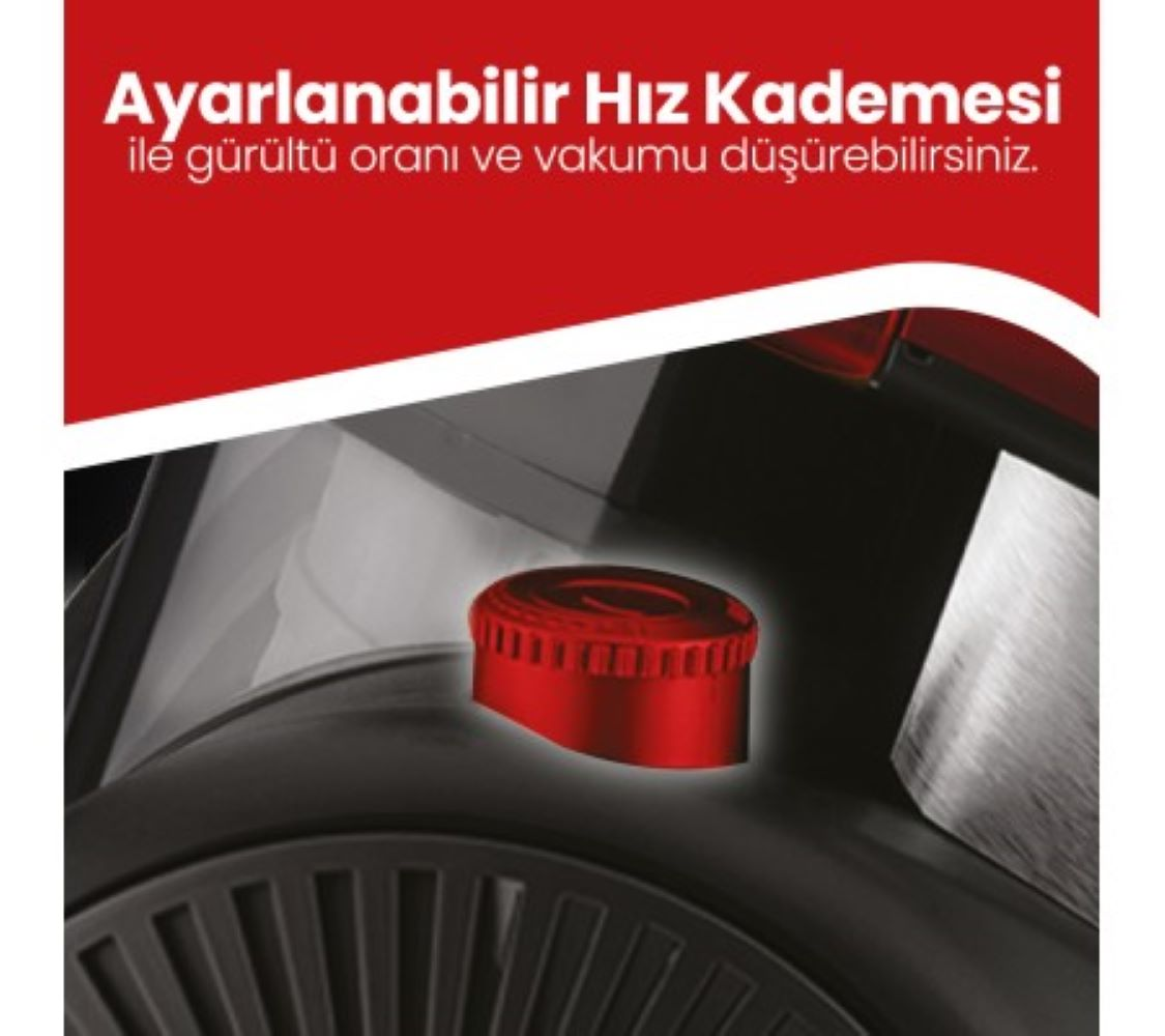 Siyah bir cihazda kırmızı, yivli kadran.