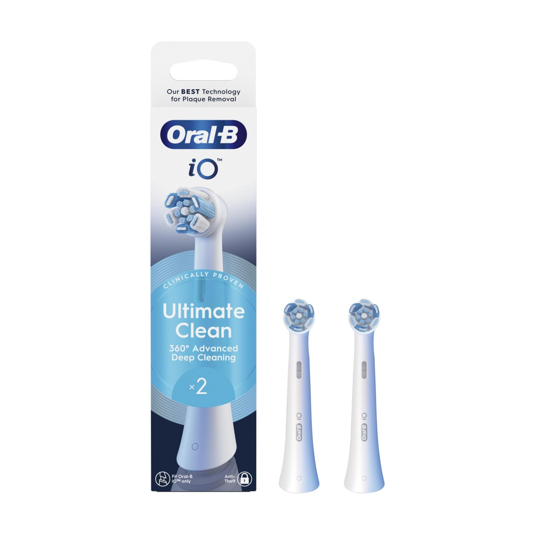 Oral-B iO Zahnbürstenköpfe für Ultimate Clean, 2 Stück im Paket.