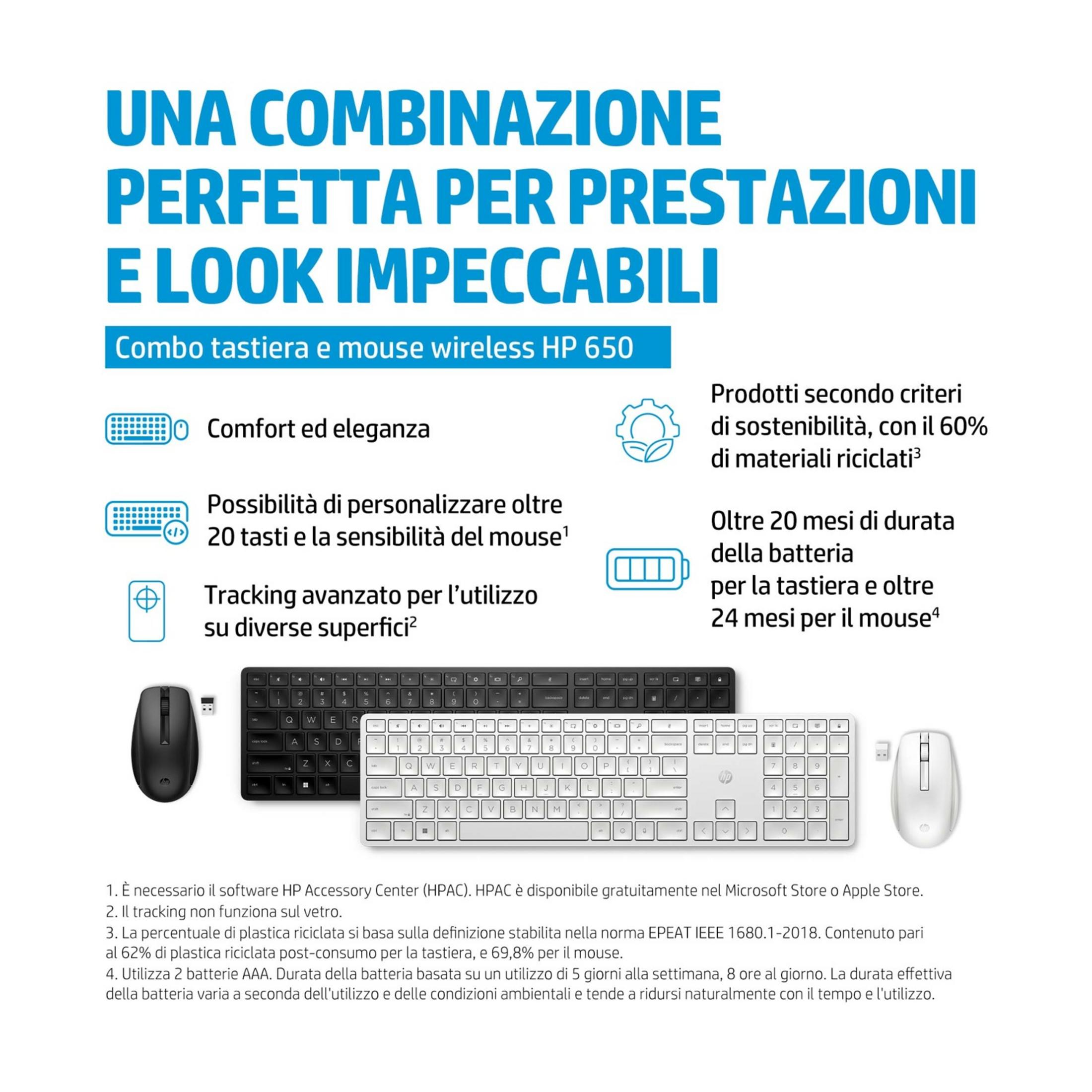 HP 650 Wireless Tastatur und Maus Combo: Komfort, Anpassung, und Nachhaltigkeit.