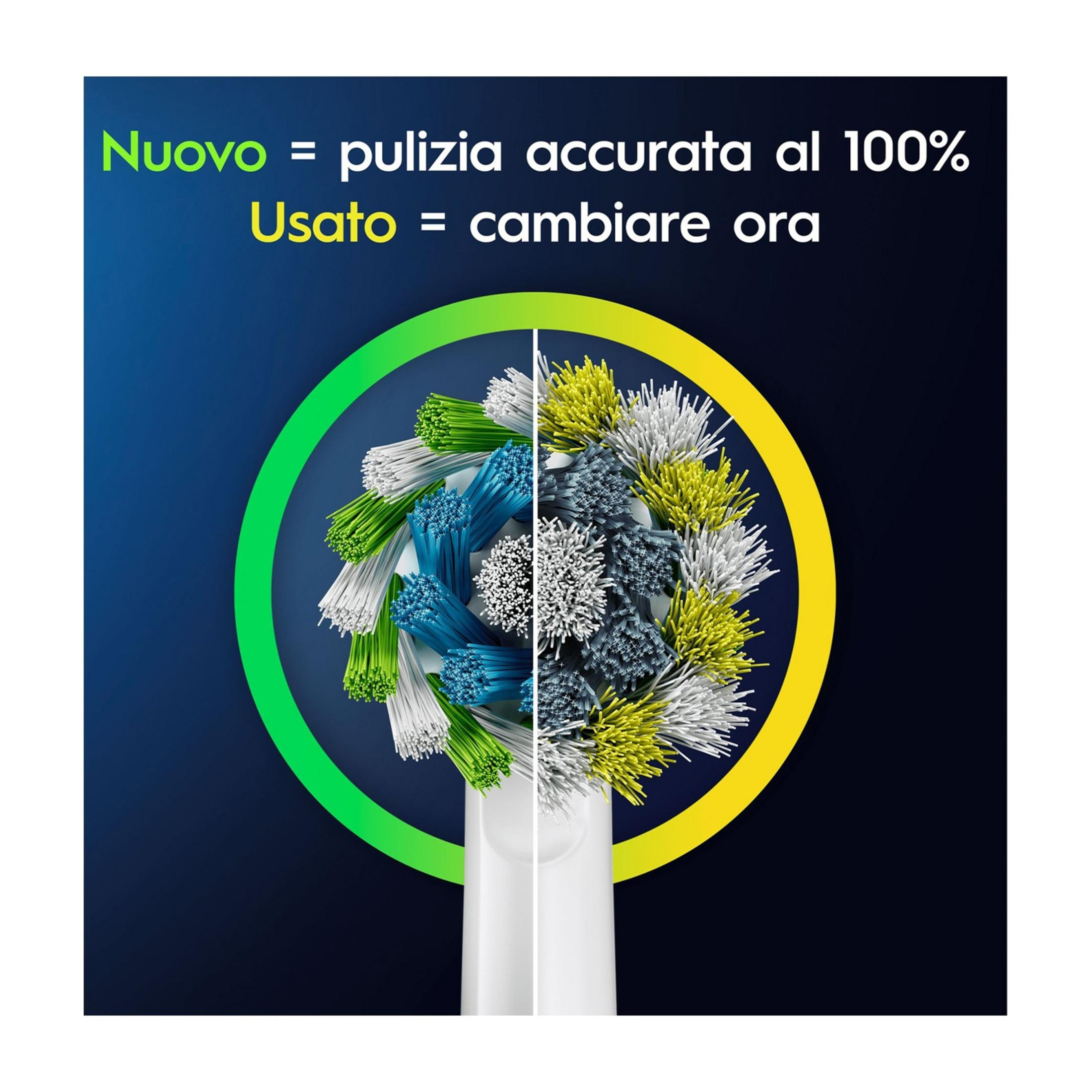 Porównanie główki szczoteczki: nowa (zielona/niebieska) vs. stara (szara/zółta).