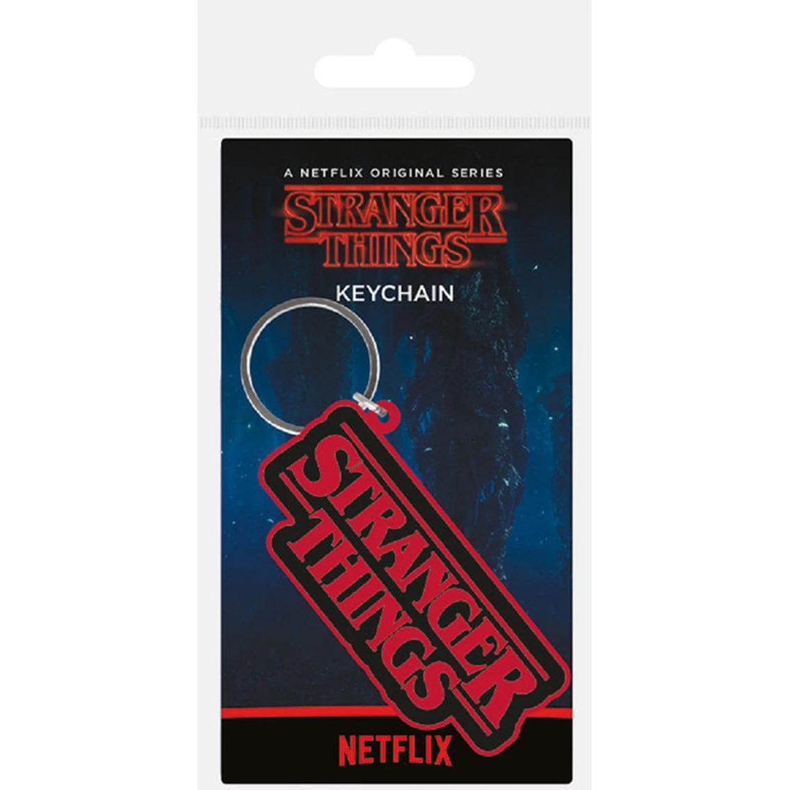 Portachiavi Stranger Things con logo e marchio Netflix.