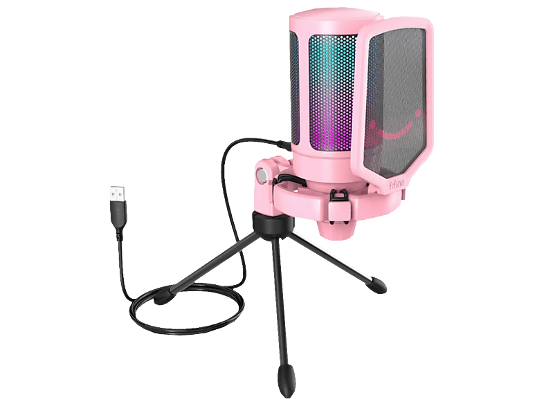 FIFINE Ampligame A6V Kablolu USB Mikrofon Pembe