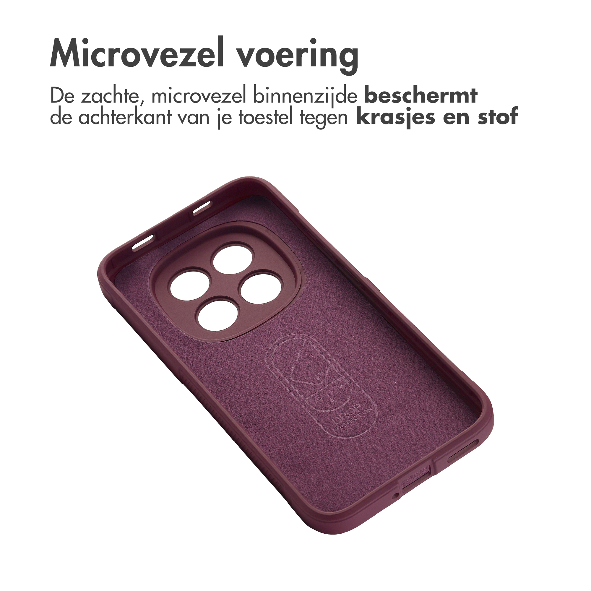 Coque de téléphone rouge foncé, doublure intérieure en microfibre, avec découpes caméra.