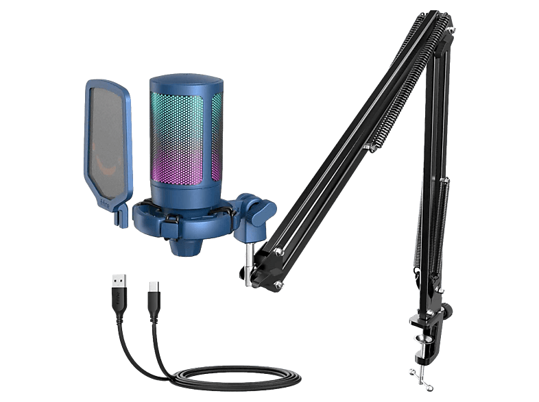 FIFINE Ampligame A6T Kablolu USB Mikrofon Mavi