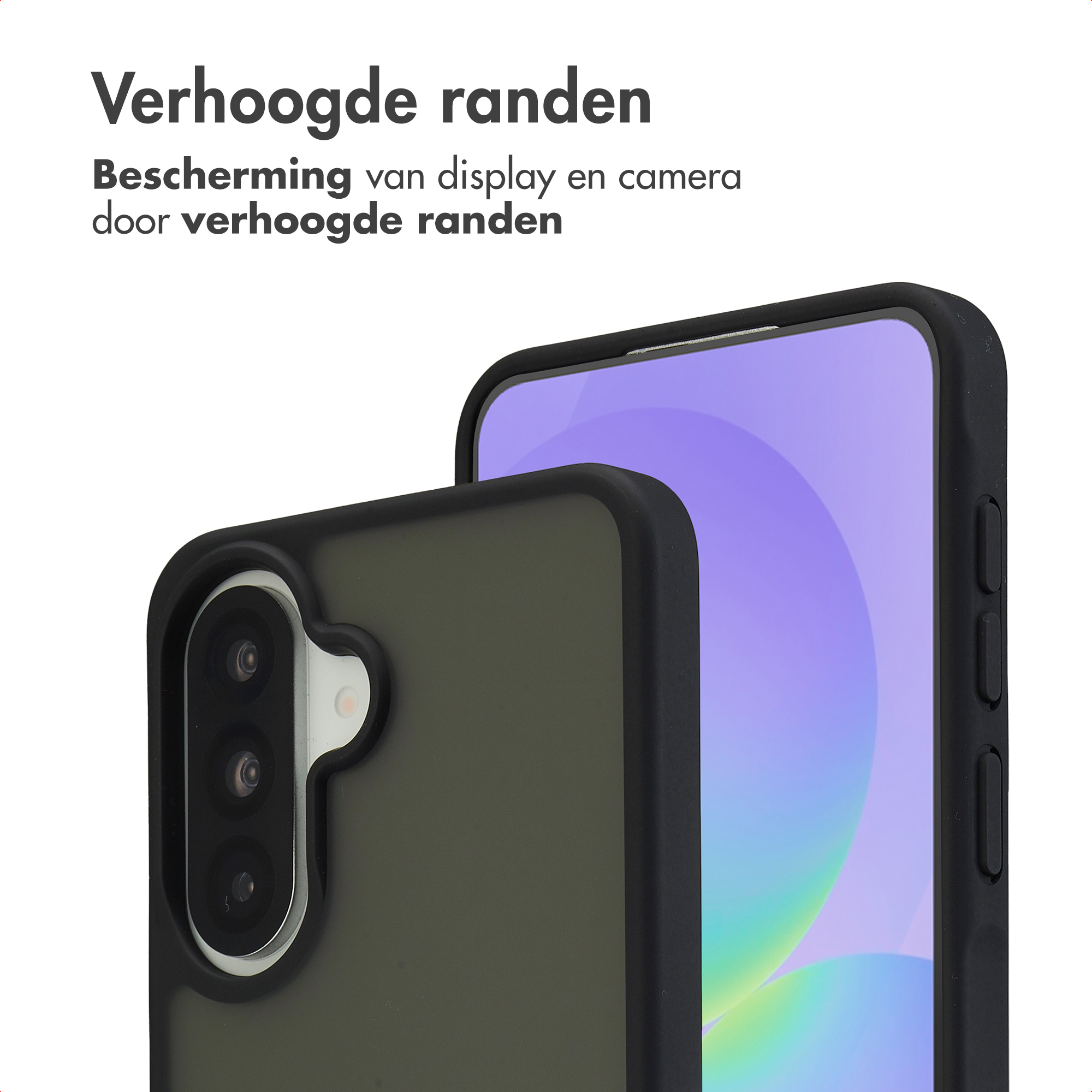 Un téléphone noir avec des bords surélevés et trois caméras.