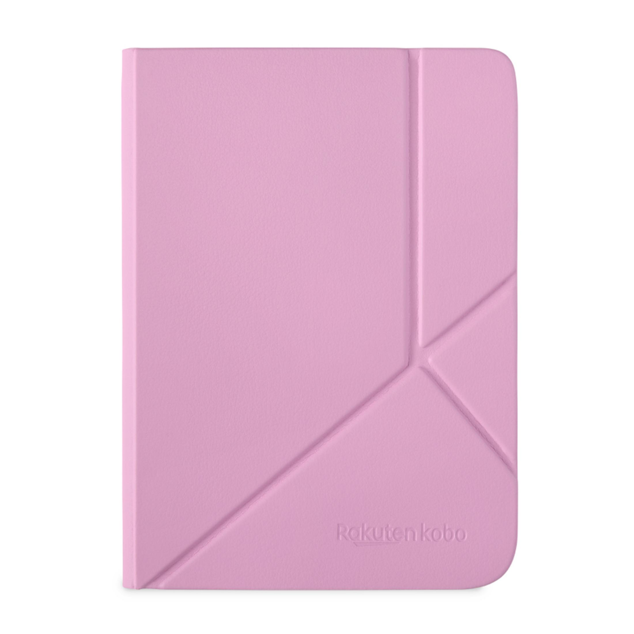 Geometrik tasarımlı pembe Kobo e-okuyucu kılıfı.