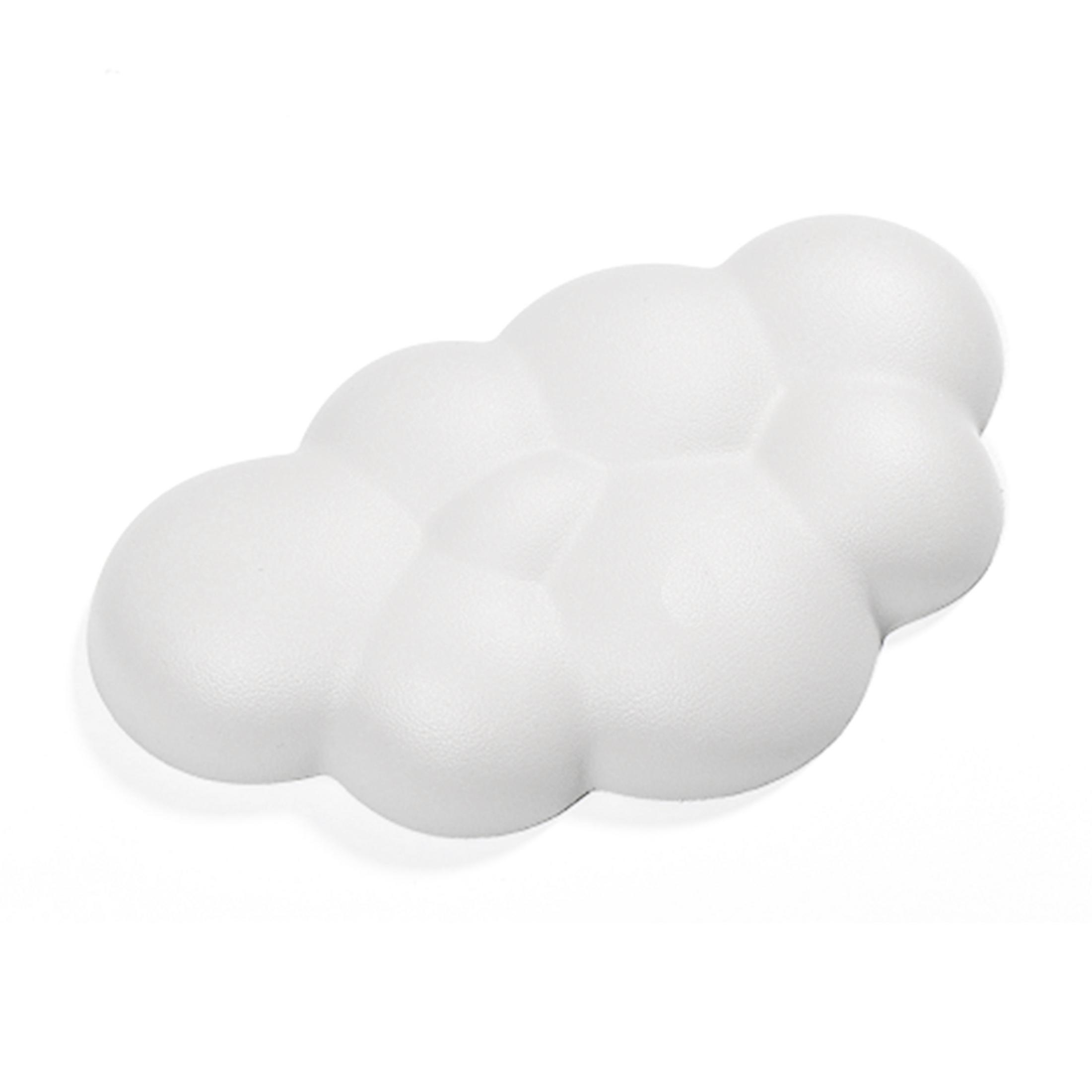 Un oggetto bianco simile a una bolla su sfondo bianco.