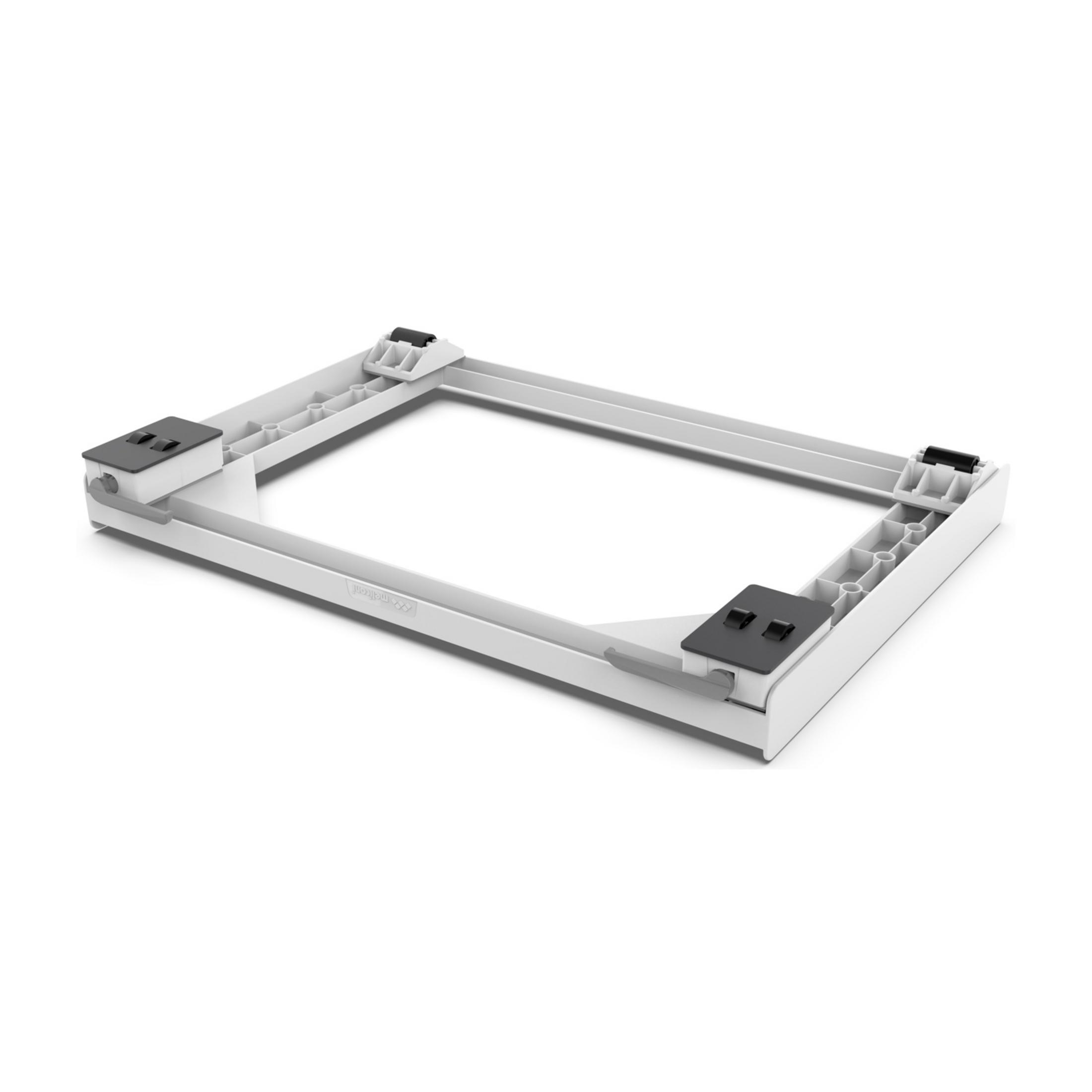 Biała podstawa z czarnymi elementami na białym tle.