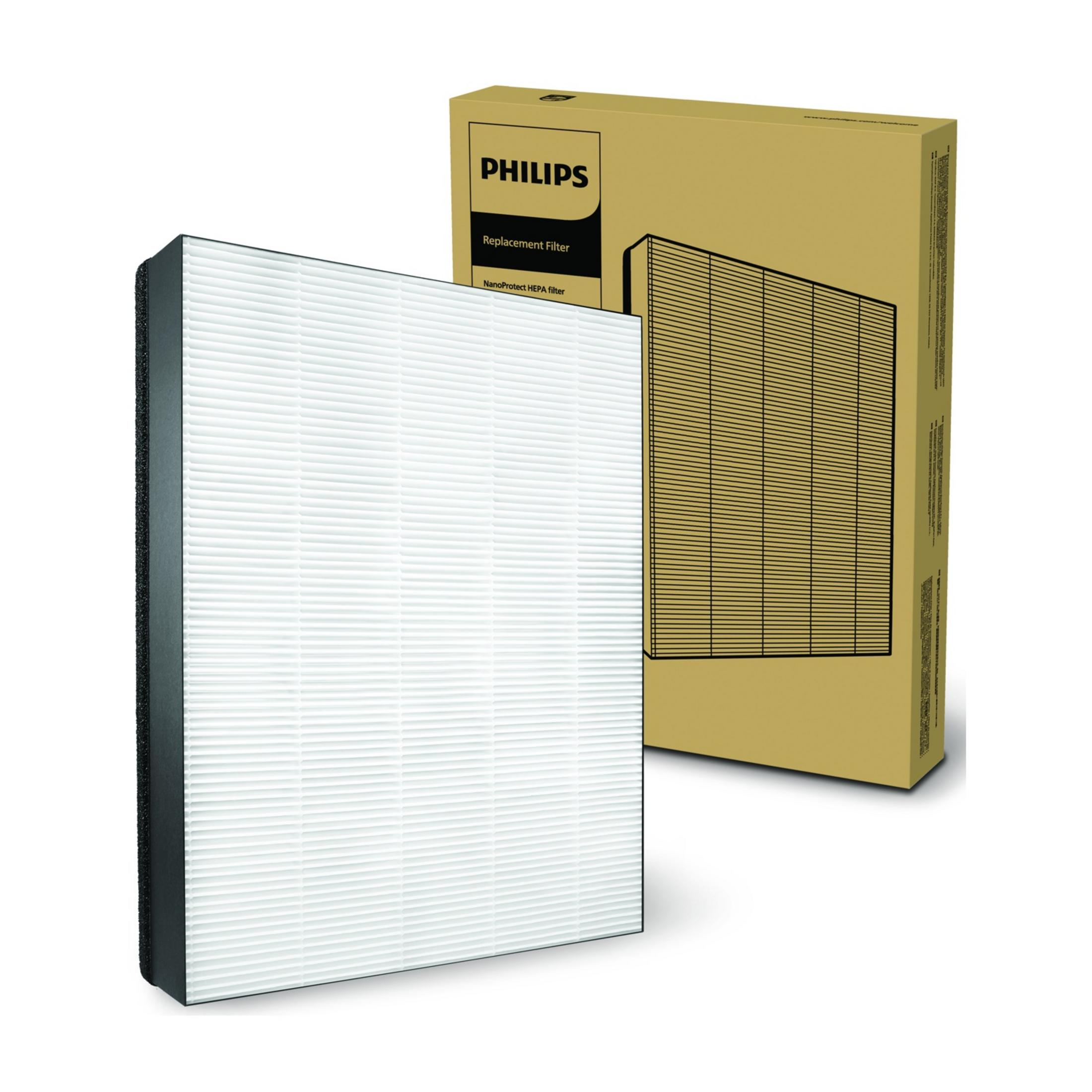 Filtro HEPA Philips con una caja de cartón.