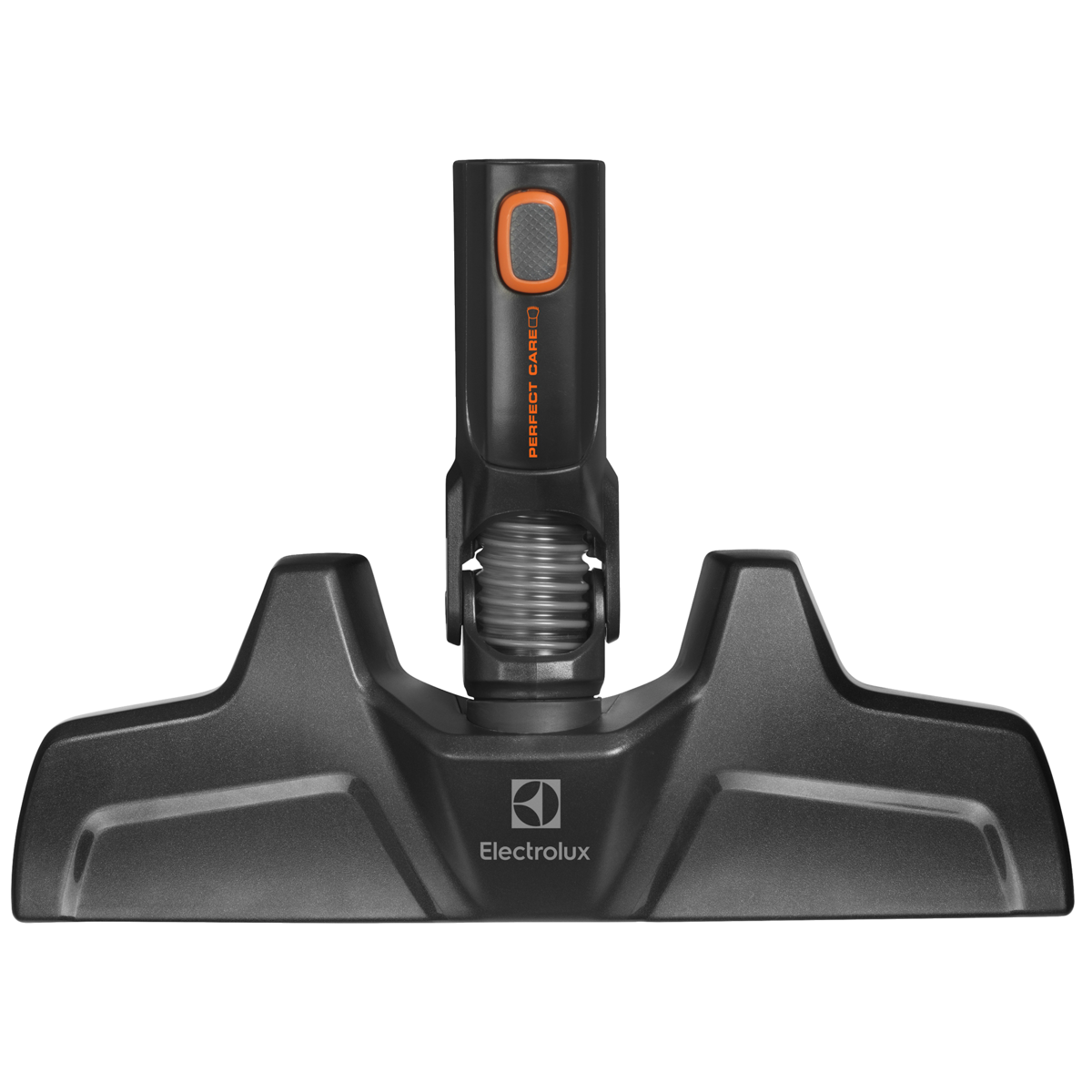Un embout d'aspirateur gris avec des accents orange et le logo Electrolux.