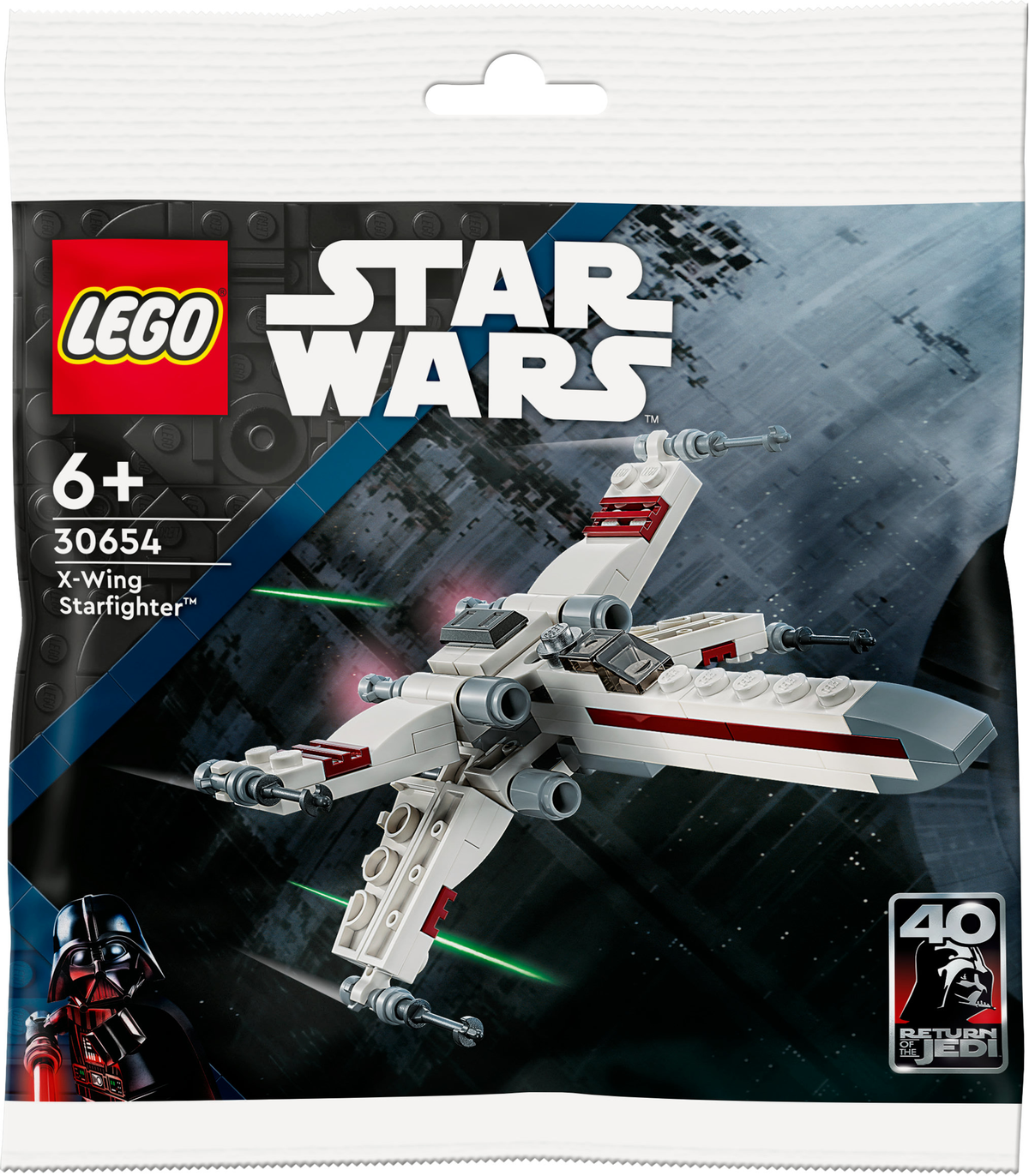 Set Lego Star Wars X-Wing Starfighter con Darth Vader e astronave.