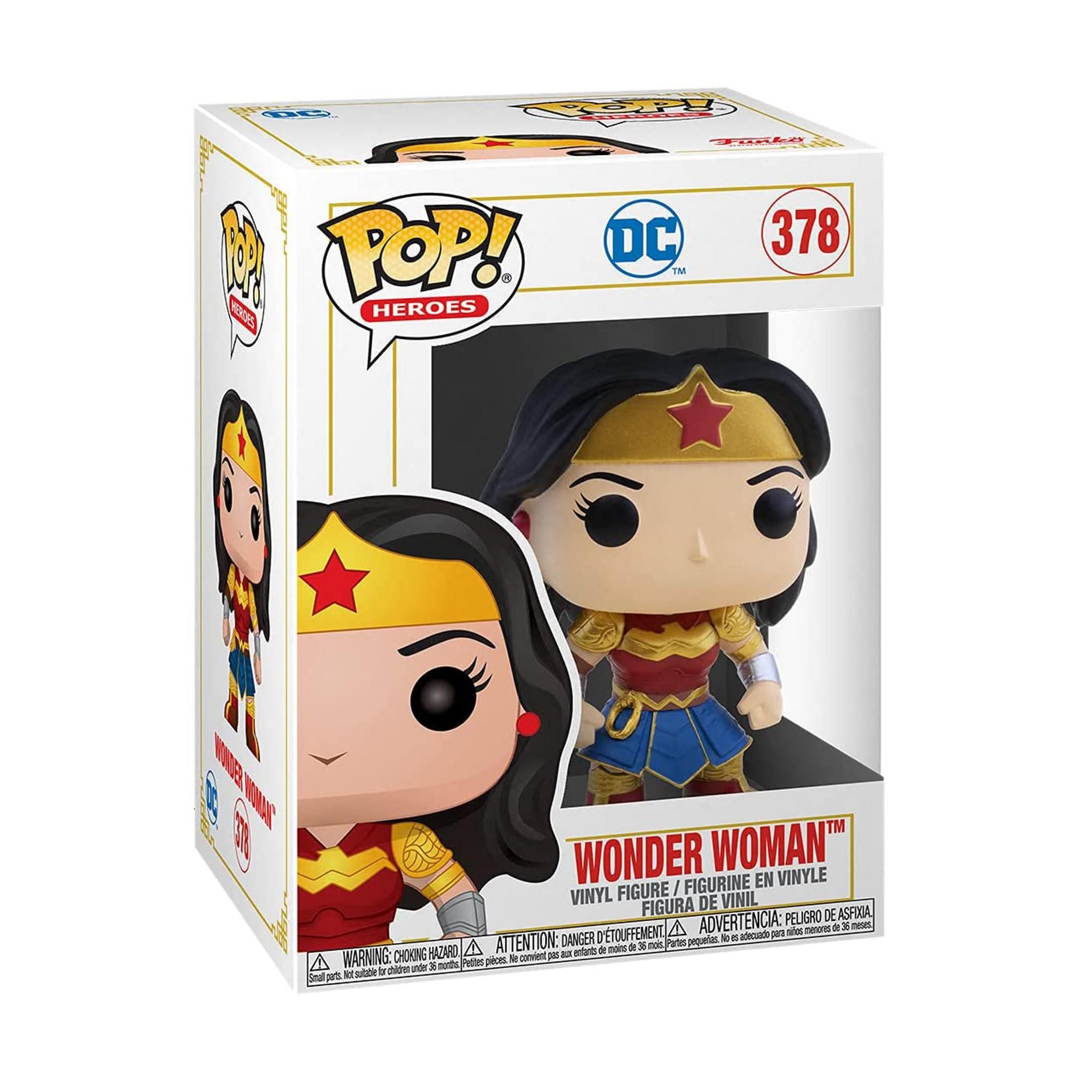 Pop!-Figur von Wonder Woman, DC Comics, im Karton mit Nummer 378.
