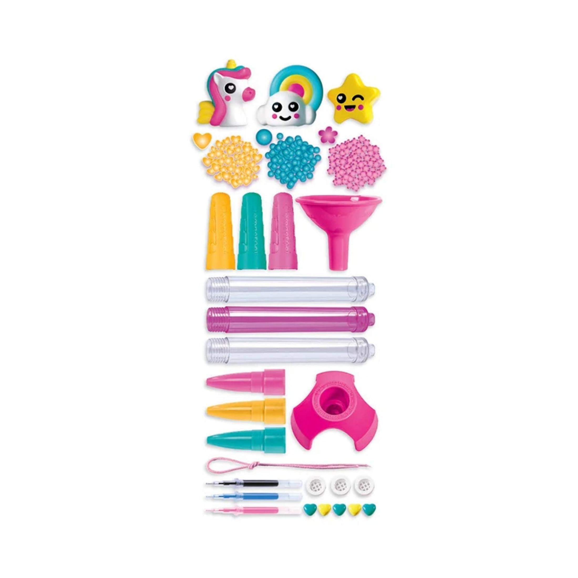 Buntes Bastelset mit Einhorn, Wolke, Stern und Zubehör.