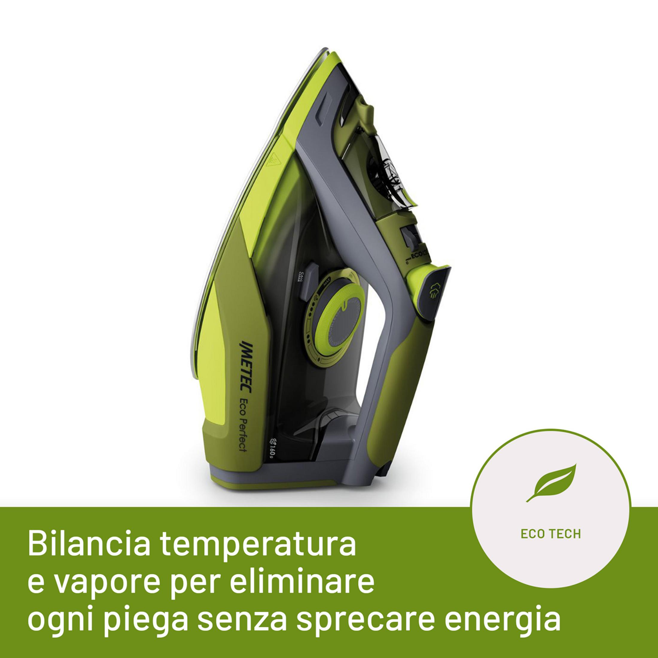 Una plancha verde y gris con logo Eco Tech, sobre fondo blanco.