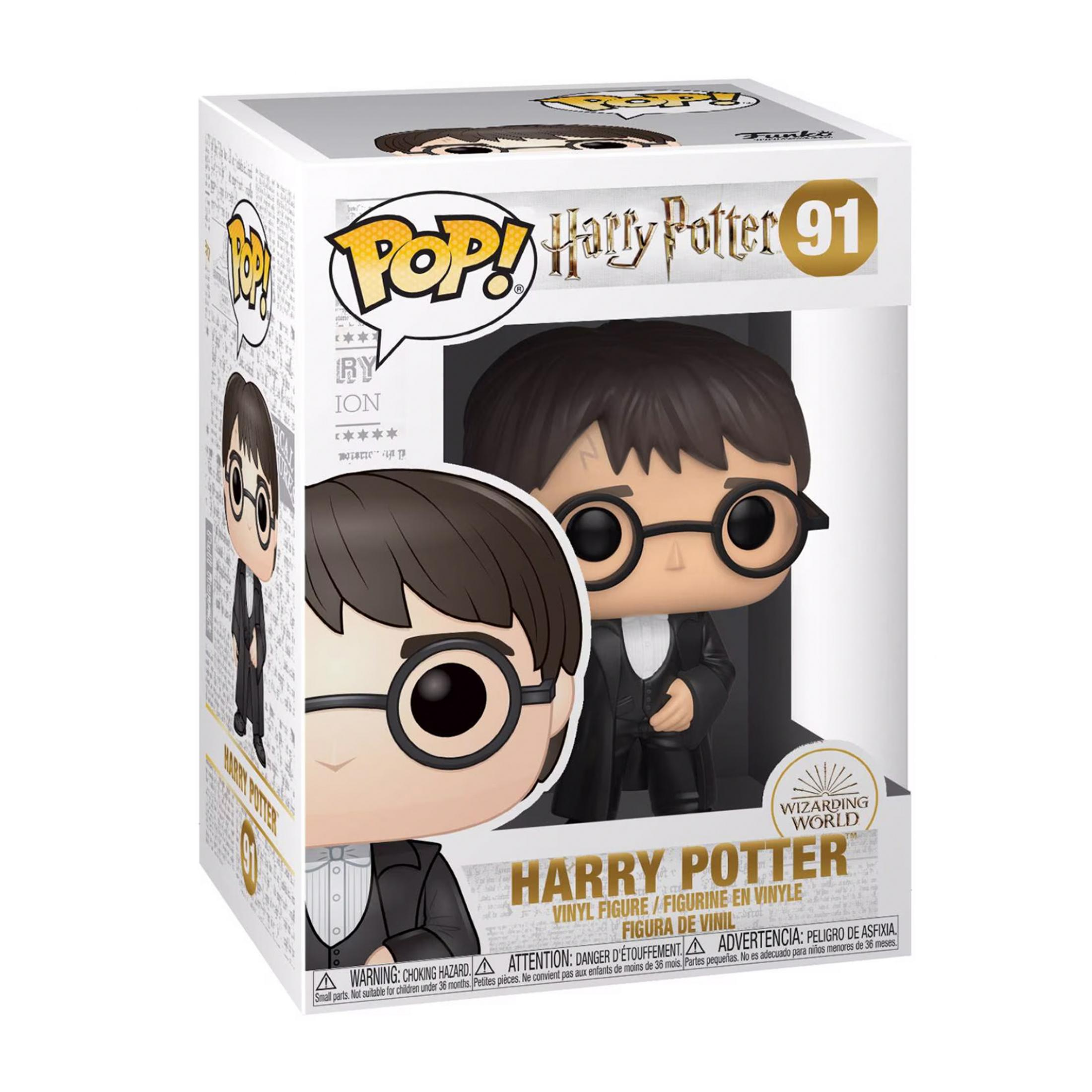 Figura Funko Pop Harry Potter 91 en caja, con gafas y cicatriz.