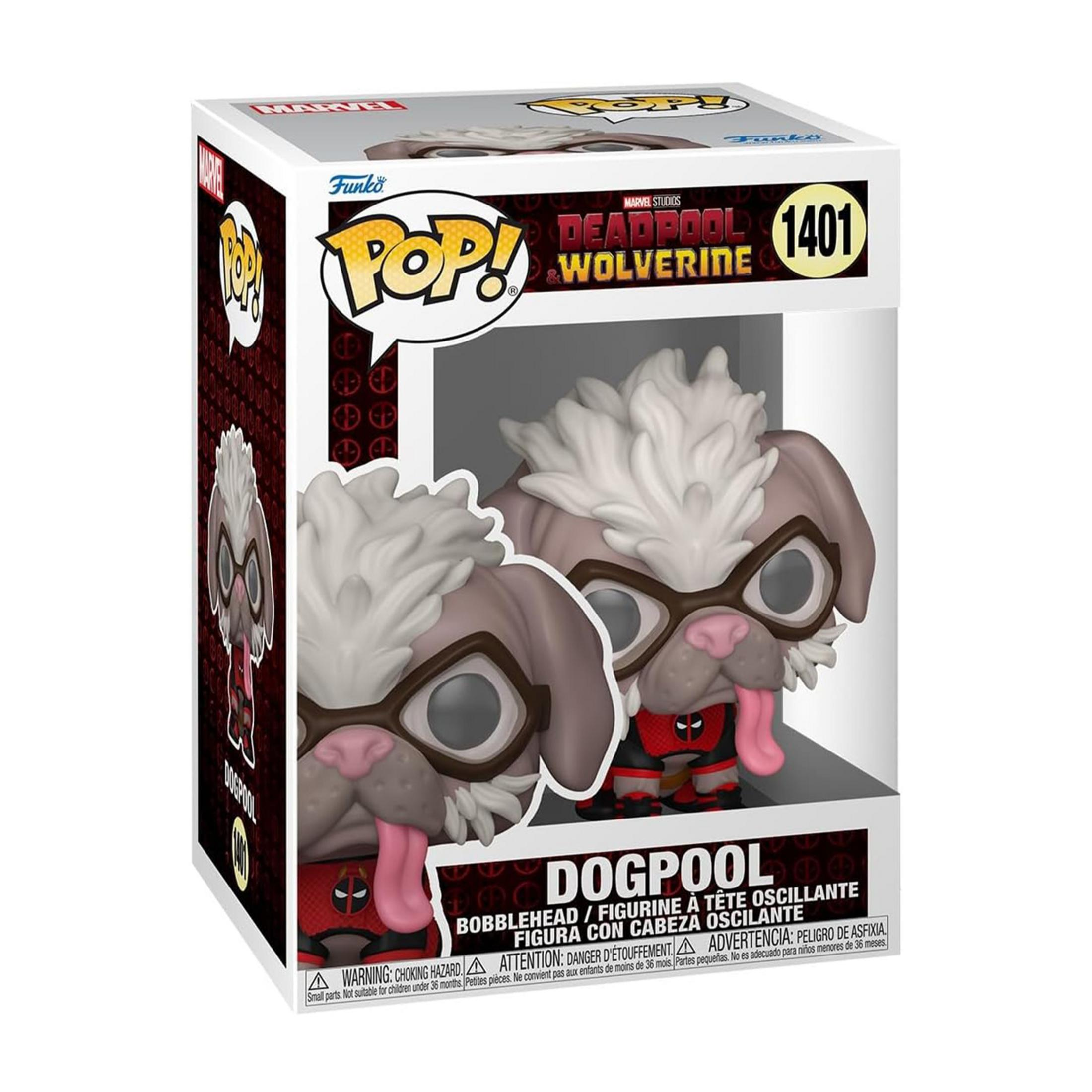 Figura Funko Pop! Dogpool de Deadpool & Wolverine en caja.