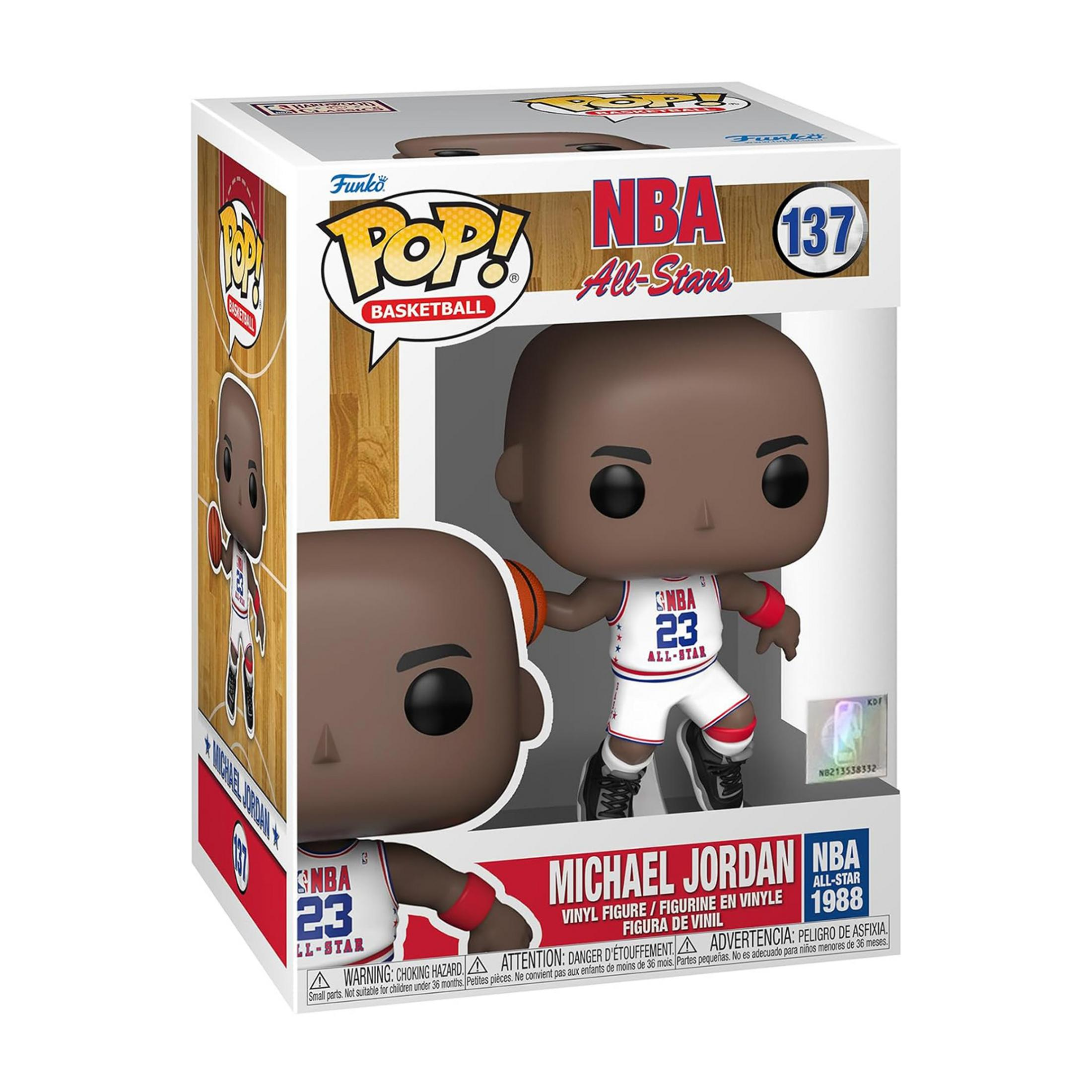 Funko Pop! Michael Jordan Figur in Basketball-Verpackung mit der Nummer 137.