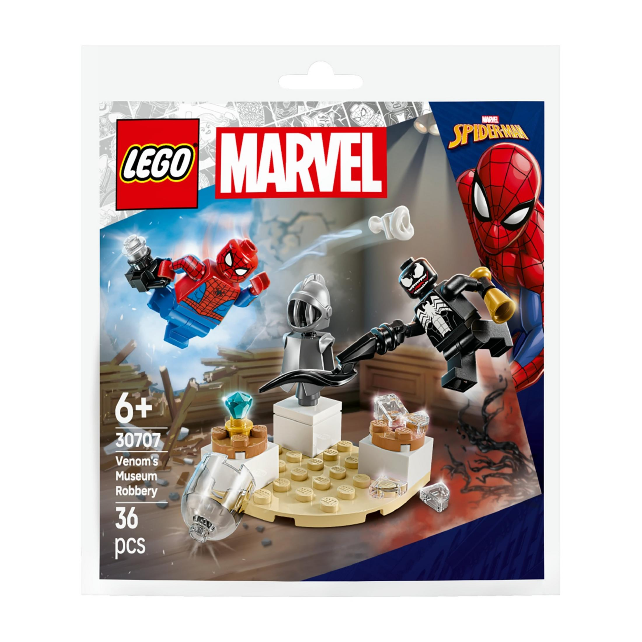 Spiderman ve Venom müzede bir şövalye kaskı ve elmaslar için savaşıyor.
