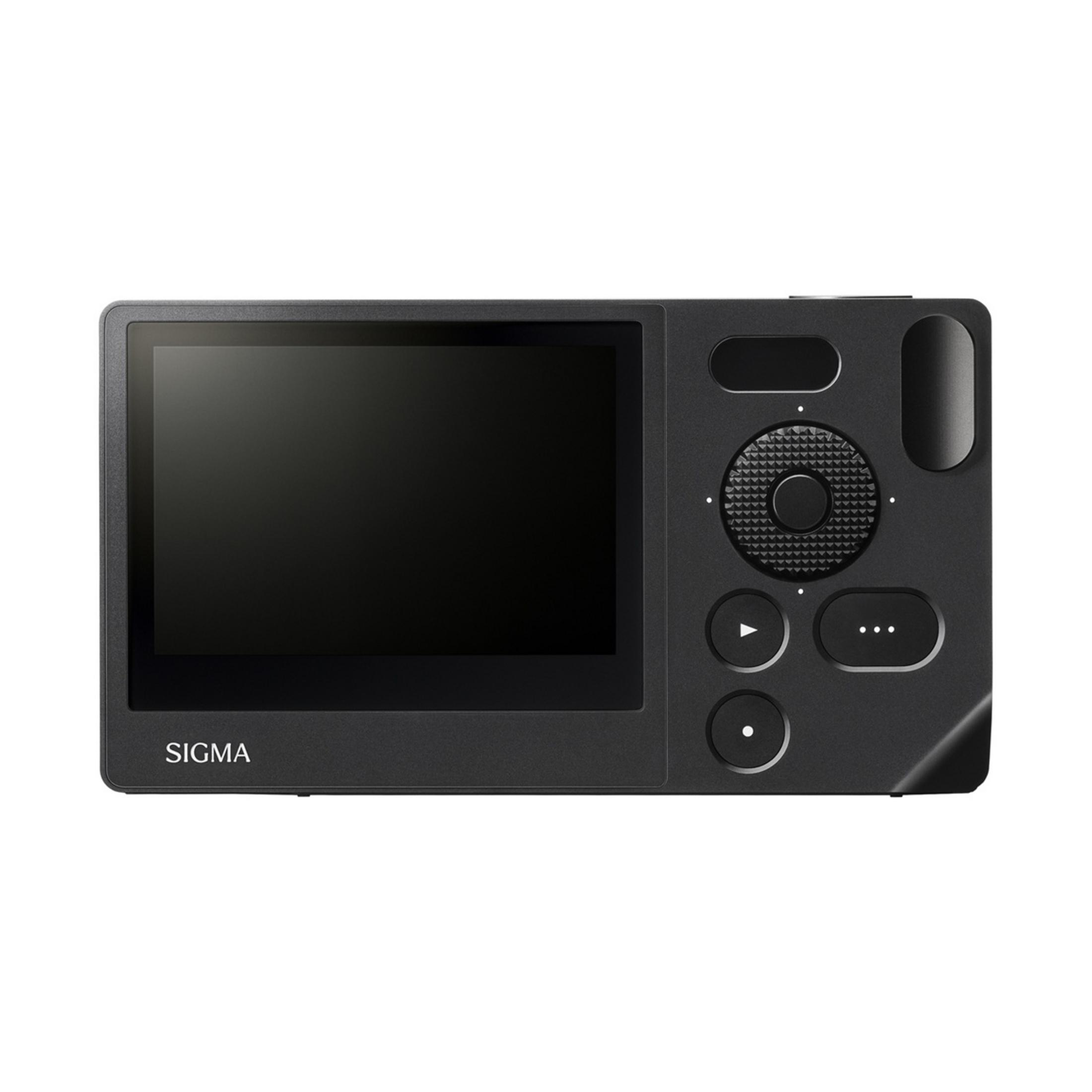 Black camera with a screen and control buttons.