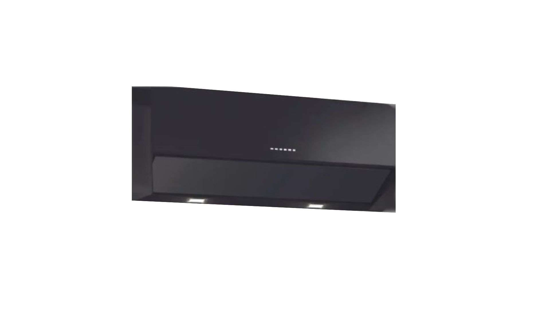 Cappa aspirante scura con luci e display a stelle.
