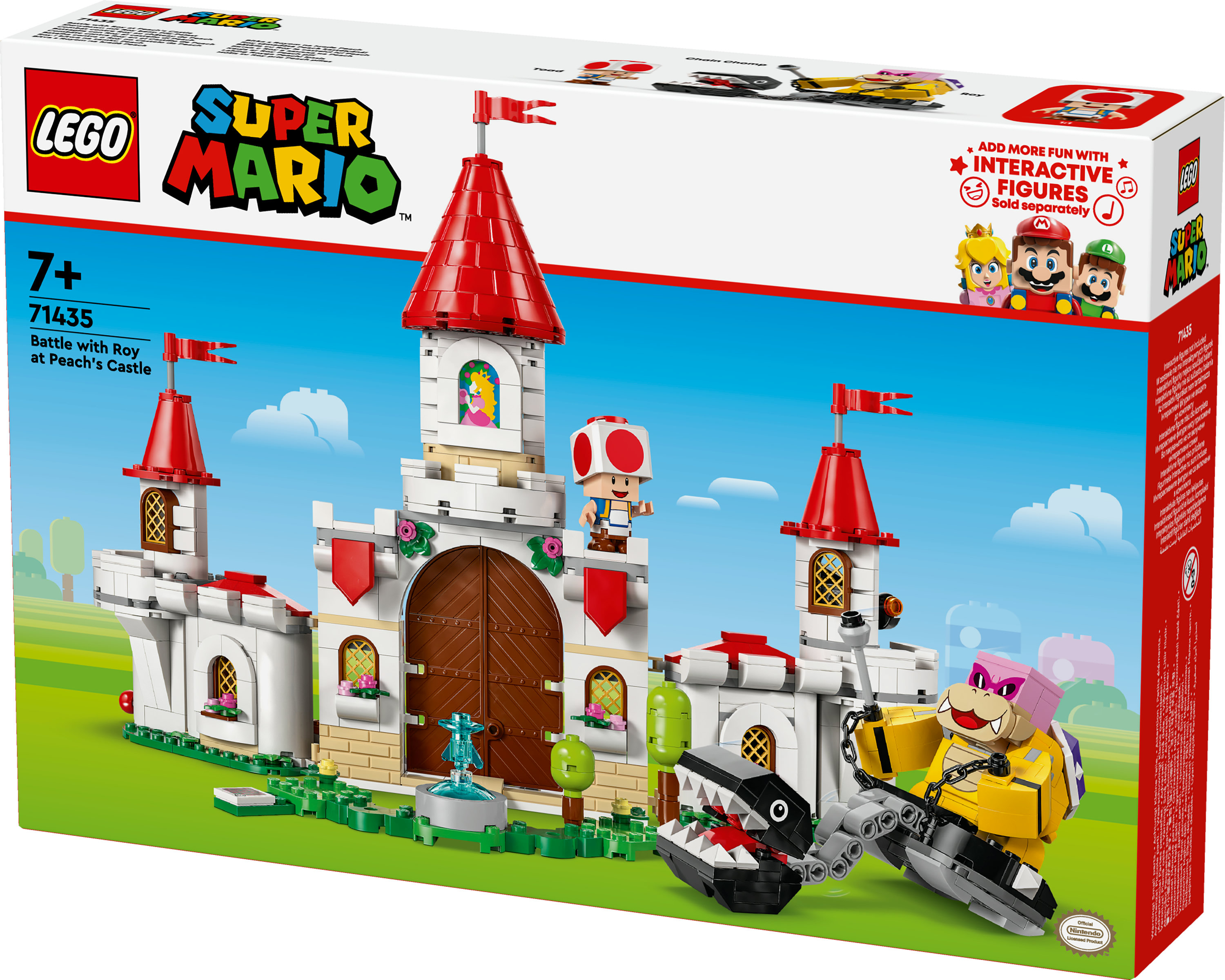 Lego-Set: Peach's Schloss mit Roy, Toad und Chain Chomp.