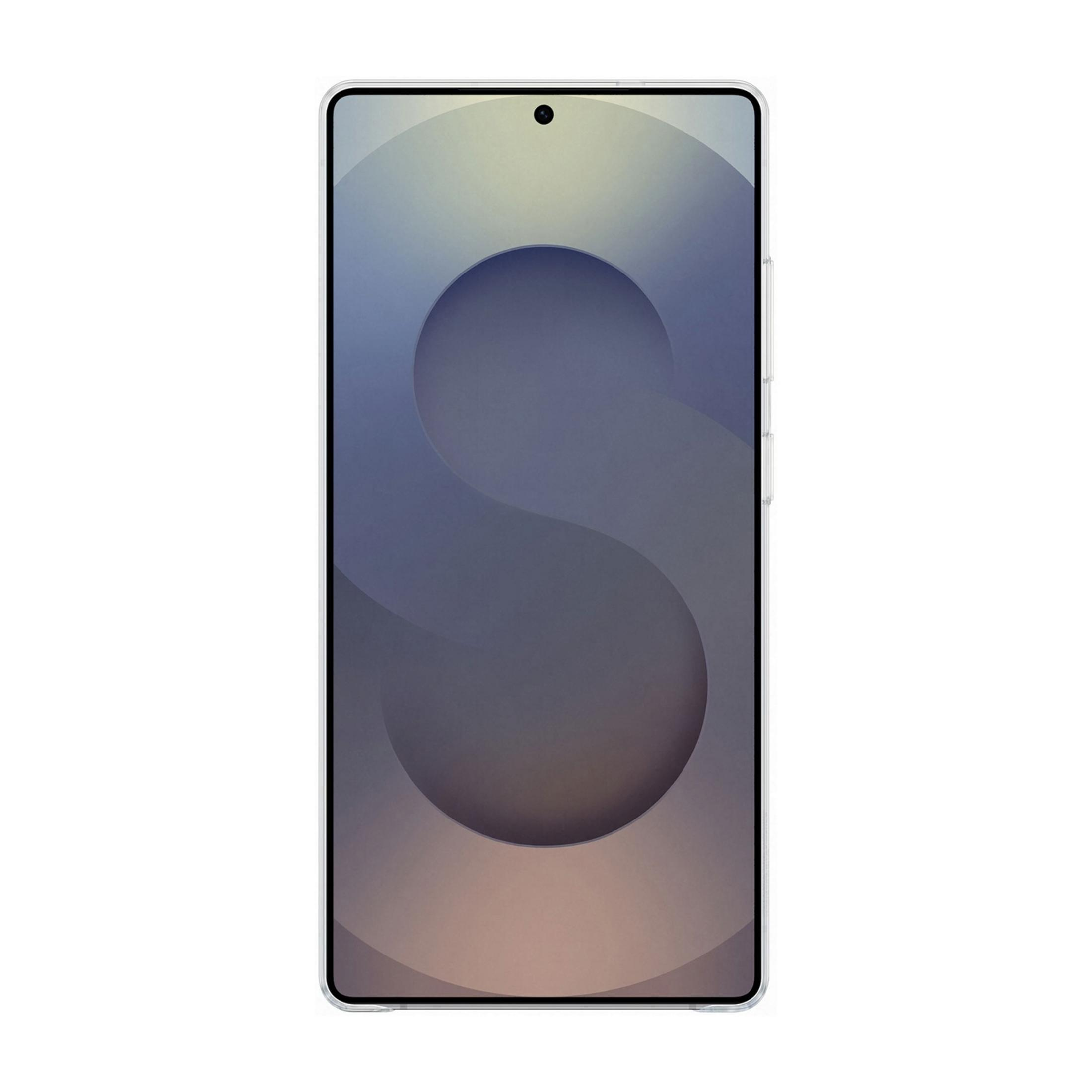 Uno smartphone con uno sfondo astratto e curvo sullo schermo.