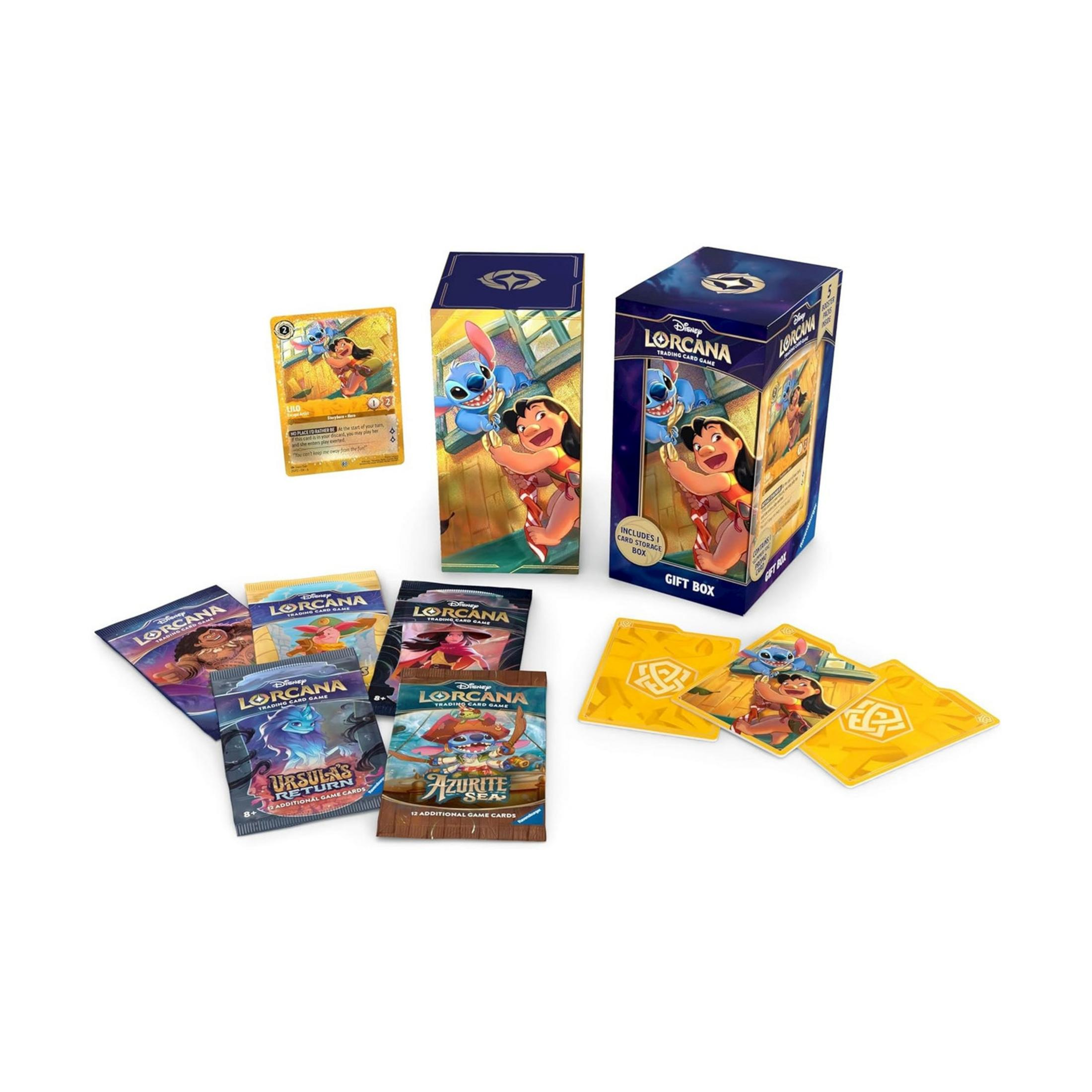 Produits du jeu de cartes à collectionner Disney Lorcana avec Lilo et Stitch.