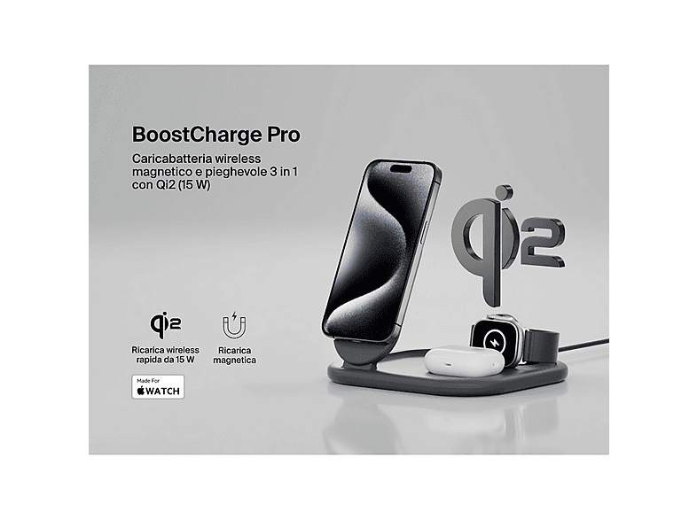 Caricatore Wireless 3 In 1 Pieghevole Magnetico – Stazione Di Ricarica Veloce Per Telefono, Orologio E Auricolari
