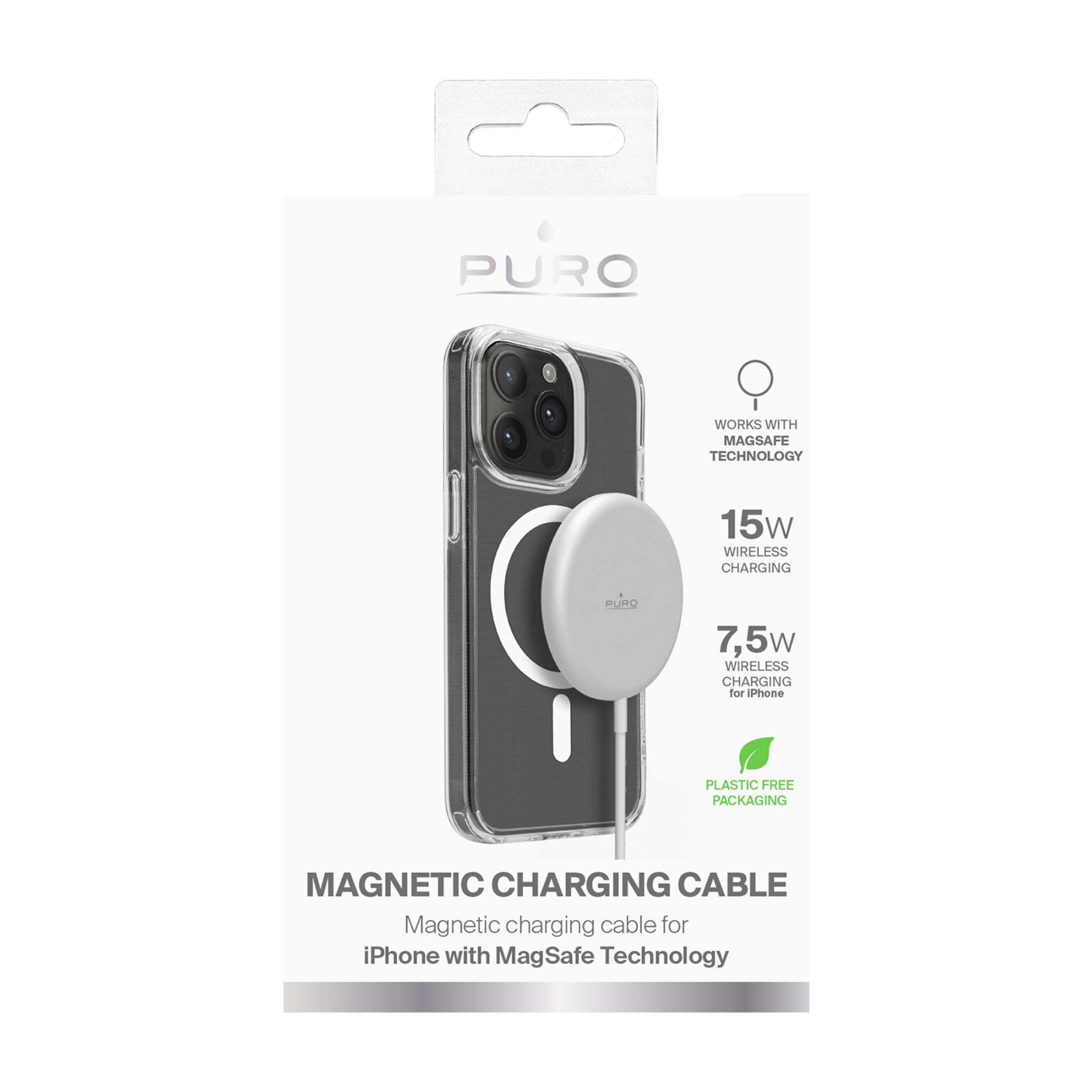 Câble de chargement magnétique Puro pour iPhone avec technologie MagSafe.