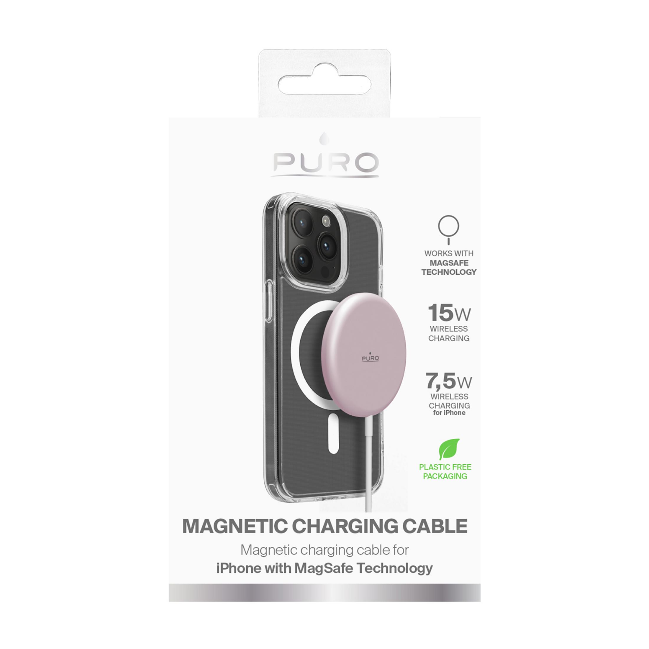 Cable de carga magnético Puro para iPhone con tecnología MagSafe, 15W.